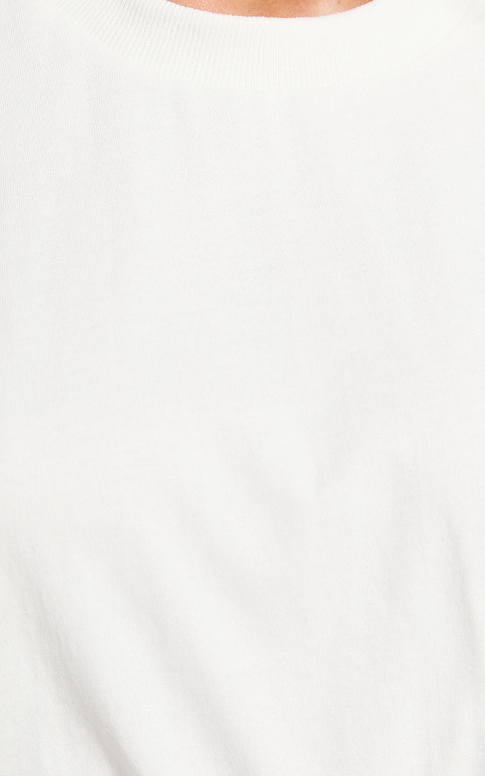 Prizza Top - Longlinge Boyfriend Tee Top in White