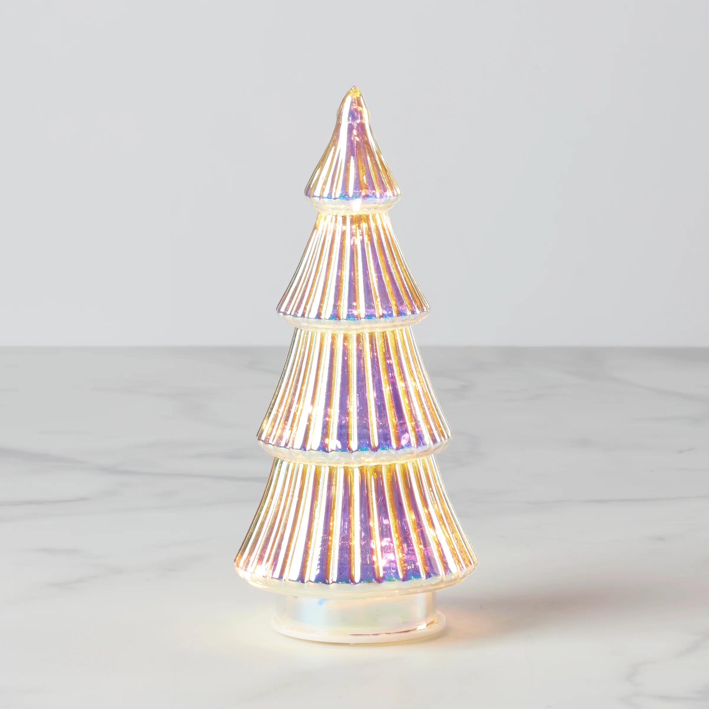 LED Lit Iridescent Glass Holiday Tree