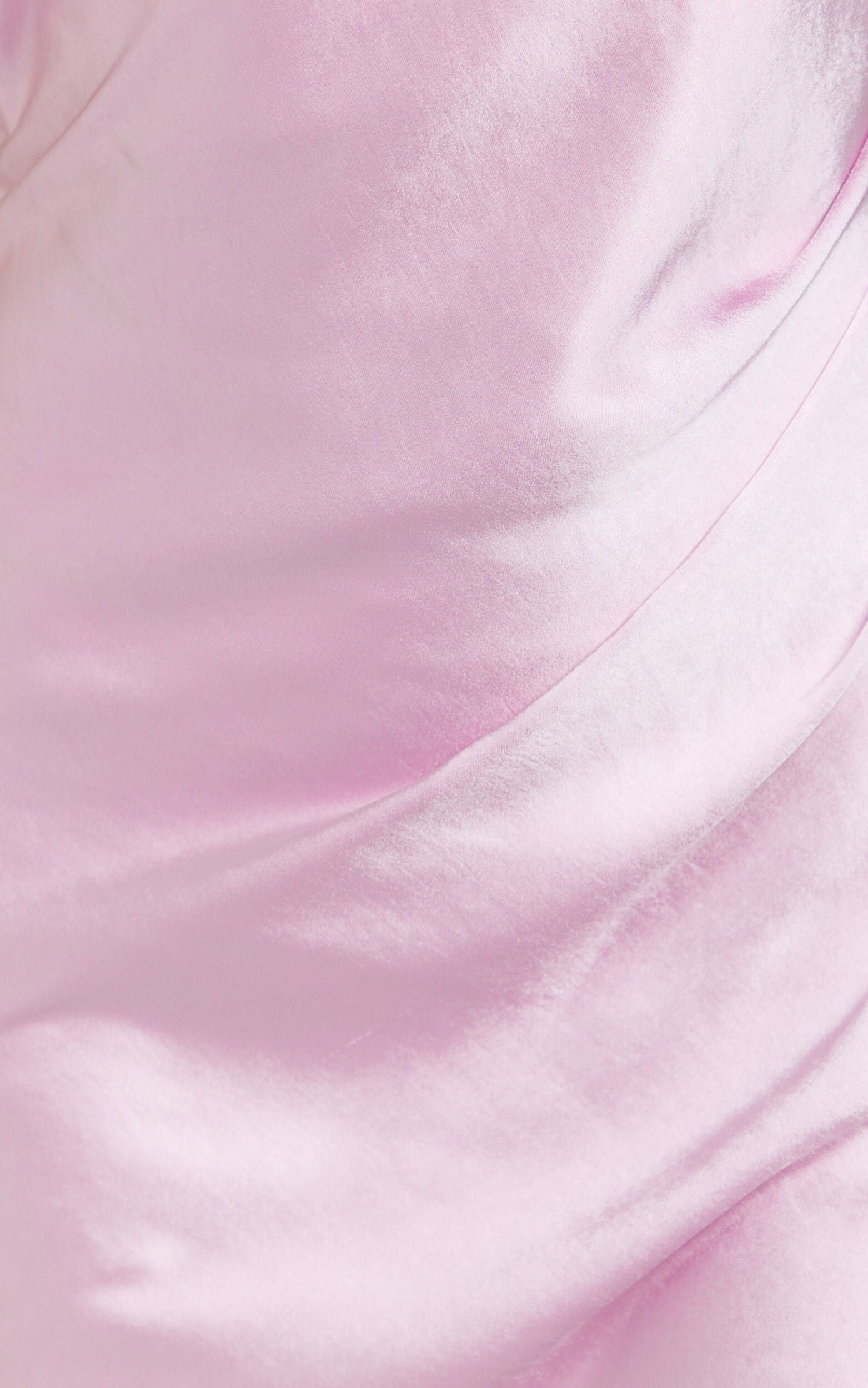 Isla Maxi Dress - Satin One Shoulder Side Split Dress in Pink