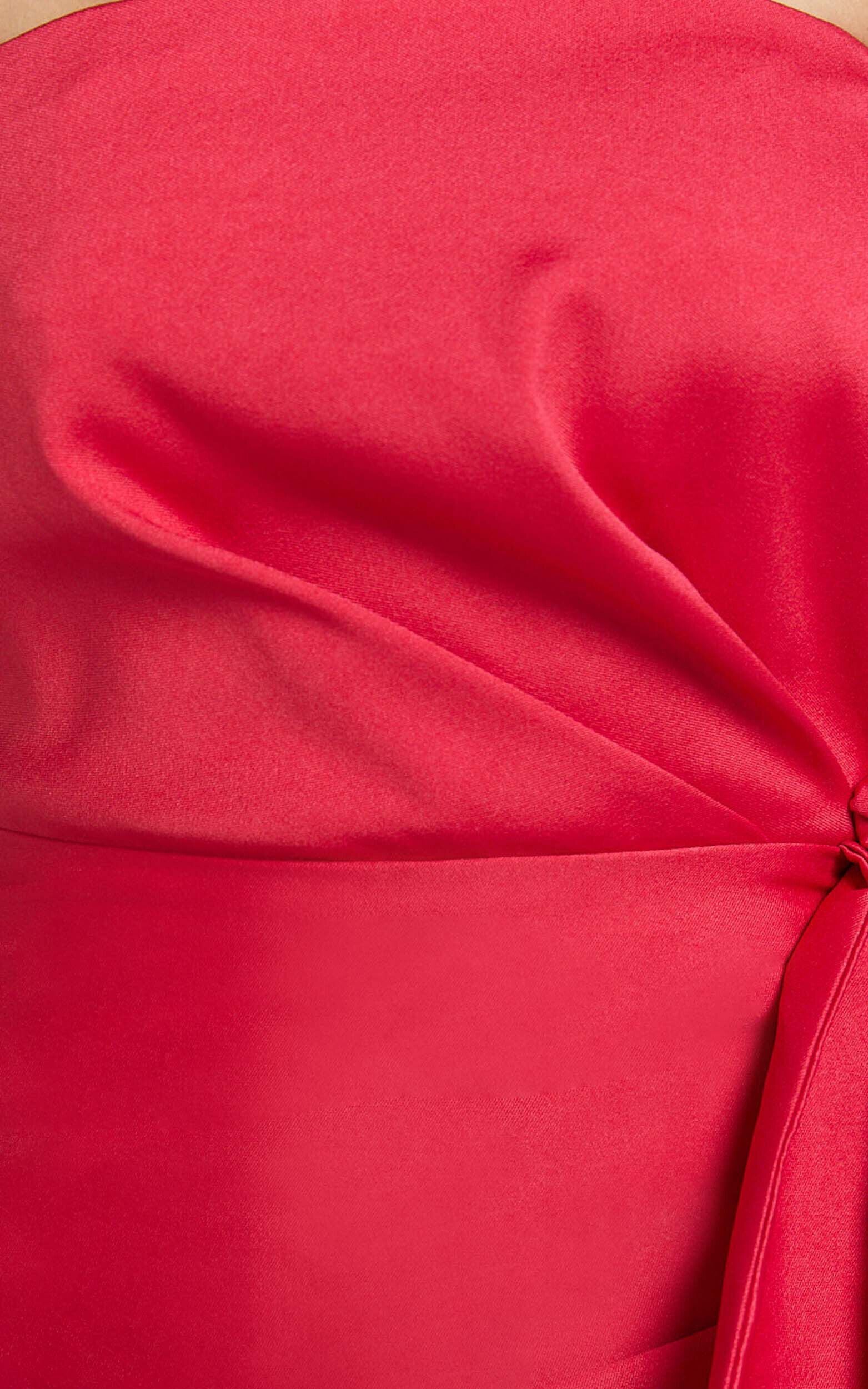 Jayce Mini Dress - Strapless Drape Dress in Red