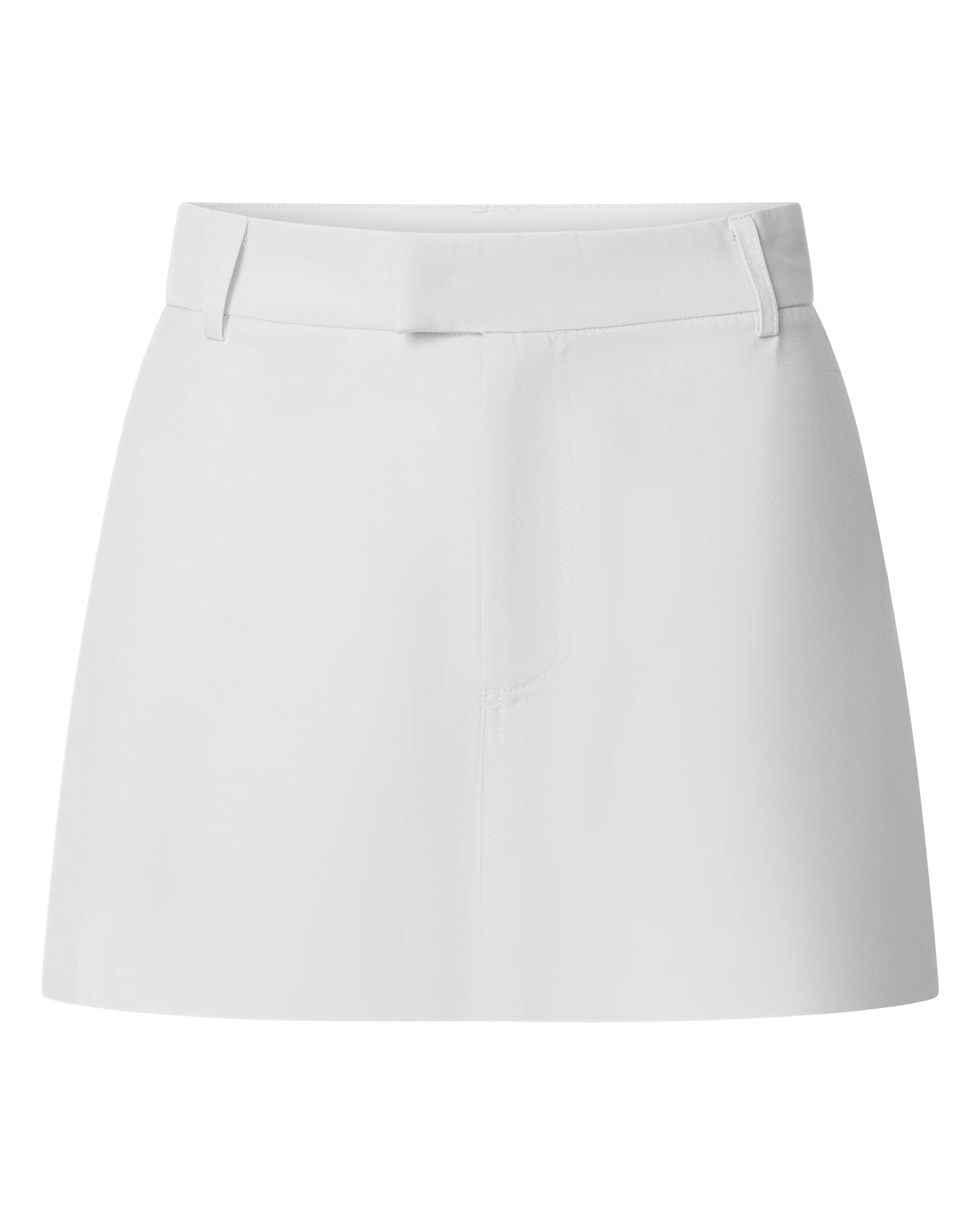 Desi Mini Skirt - Tailored Mid Waisted Skirt in Warm White