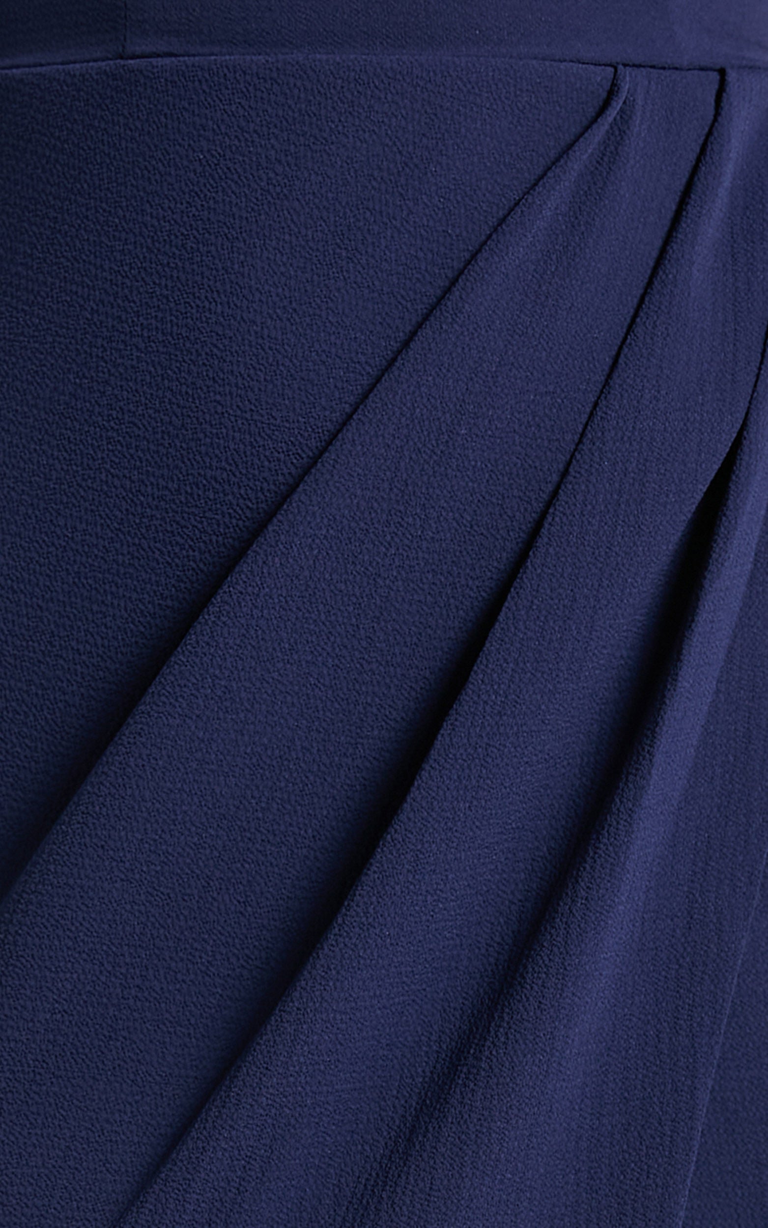 Lucky Day Midi Dress - V Neck Drape Dress in Navy