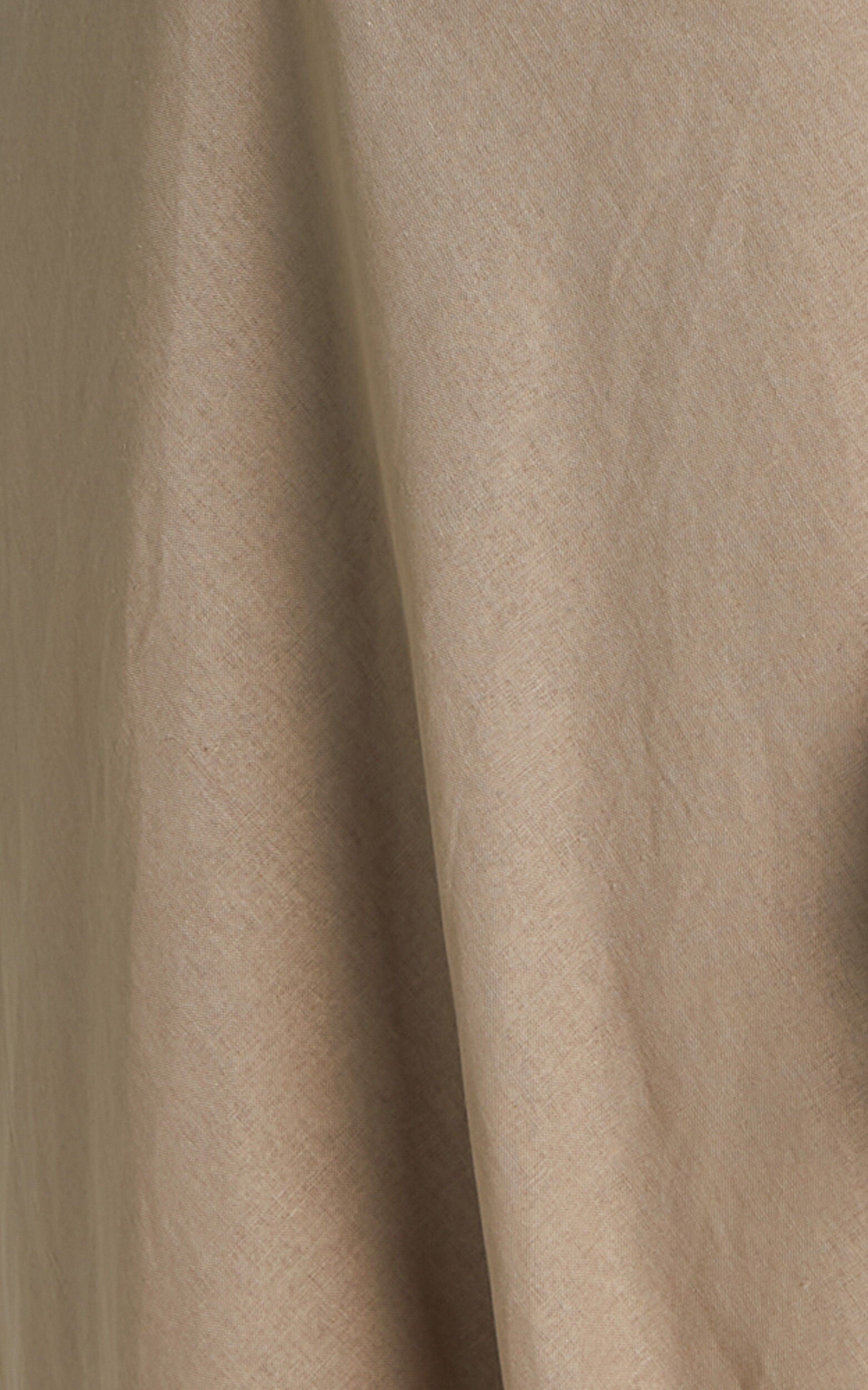 Lucas Midi Dress - Ruched Bust Linen Dress in Tobacco