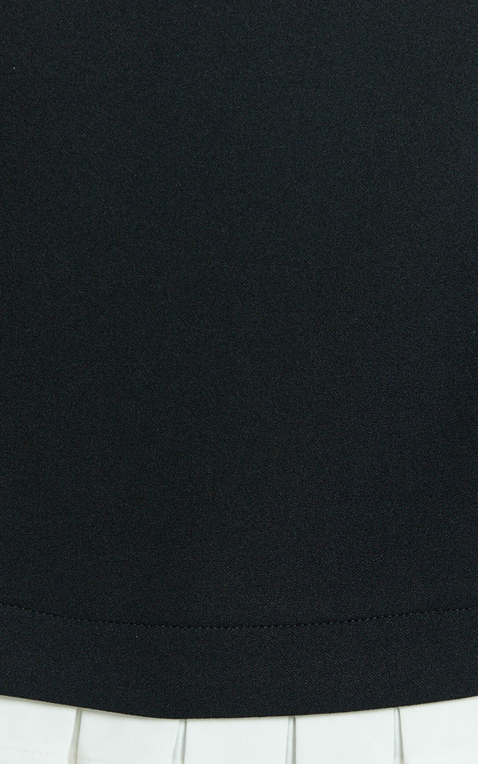 Makenzie Mini Skirt - Contrast Pleat Hem Straight Skirt in Black