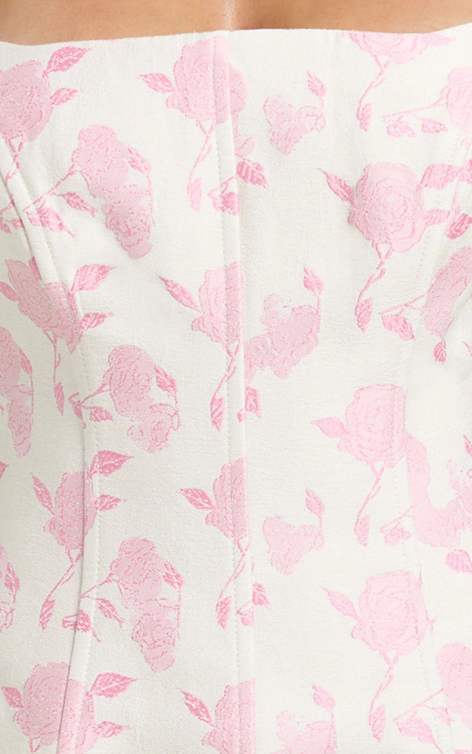 Reece Mini Dress Strapless Fitted Bodice Tulip Skirt Brocade Dress in Pink