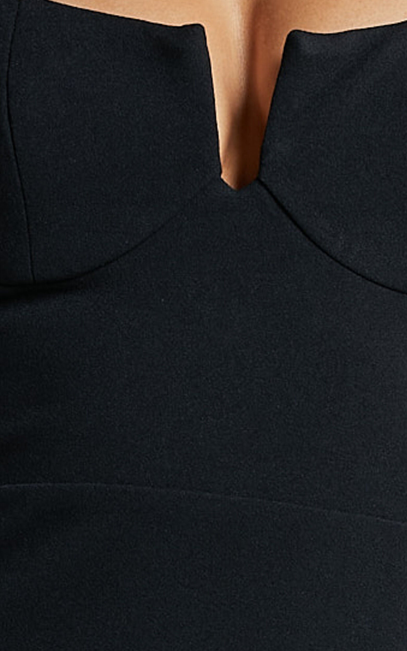 Evie Midi Dress - Strappy U Bar Sleeveless Dress in Black