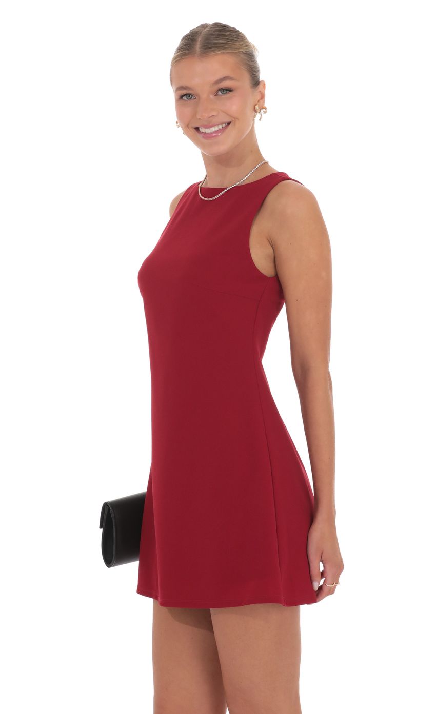 High Neck Dress in Red