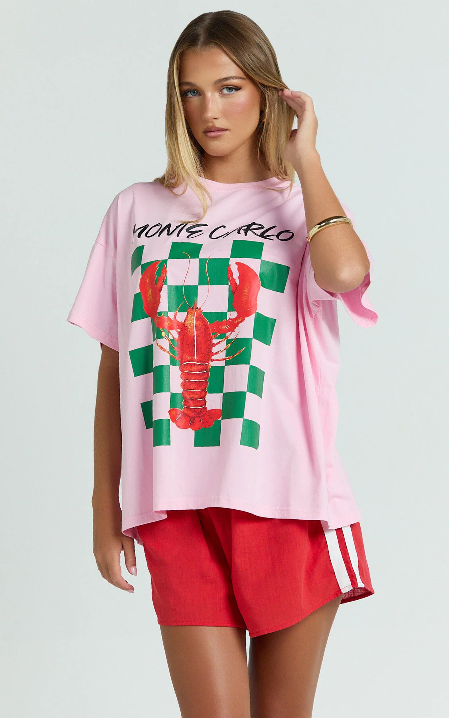 Liv Two Piece Set - Monte Carlo Lobster T-shirt Set in Pink
