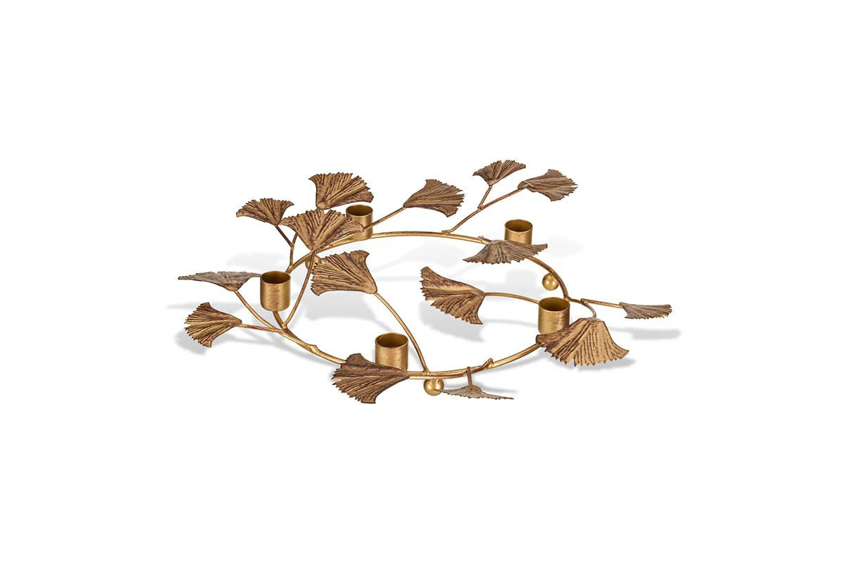 Khamila Leaf Iron Candle Holder
