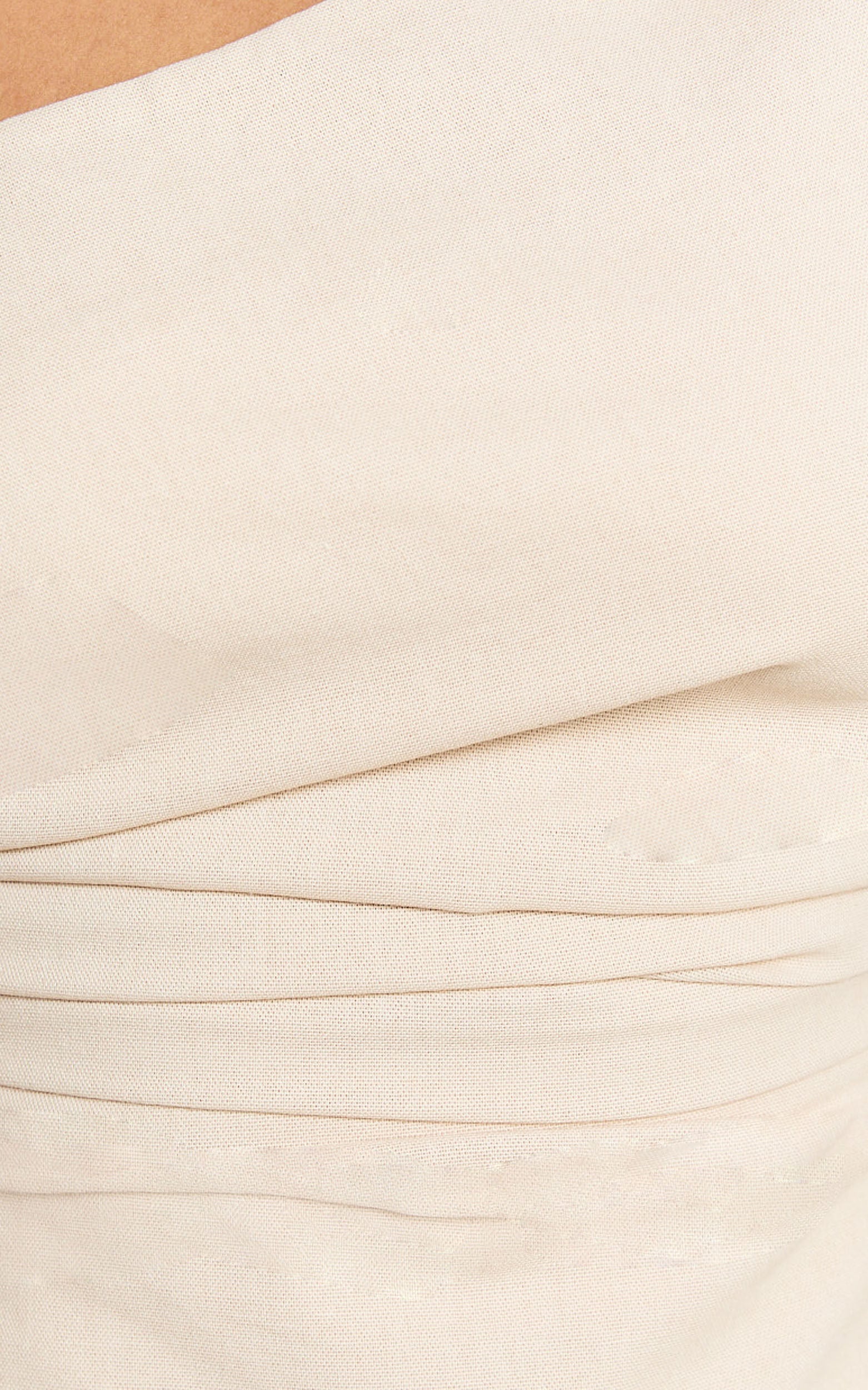 Ivy Top - Linen Off Shoulder Tie Top in Oatmeal