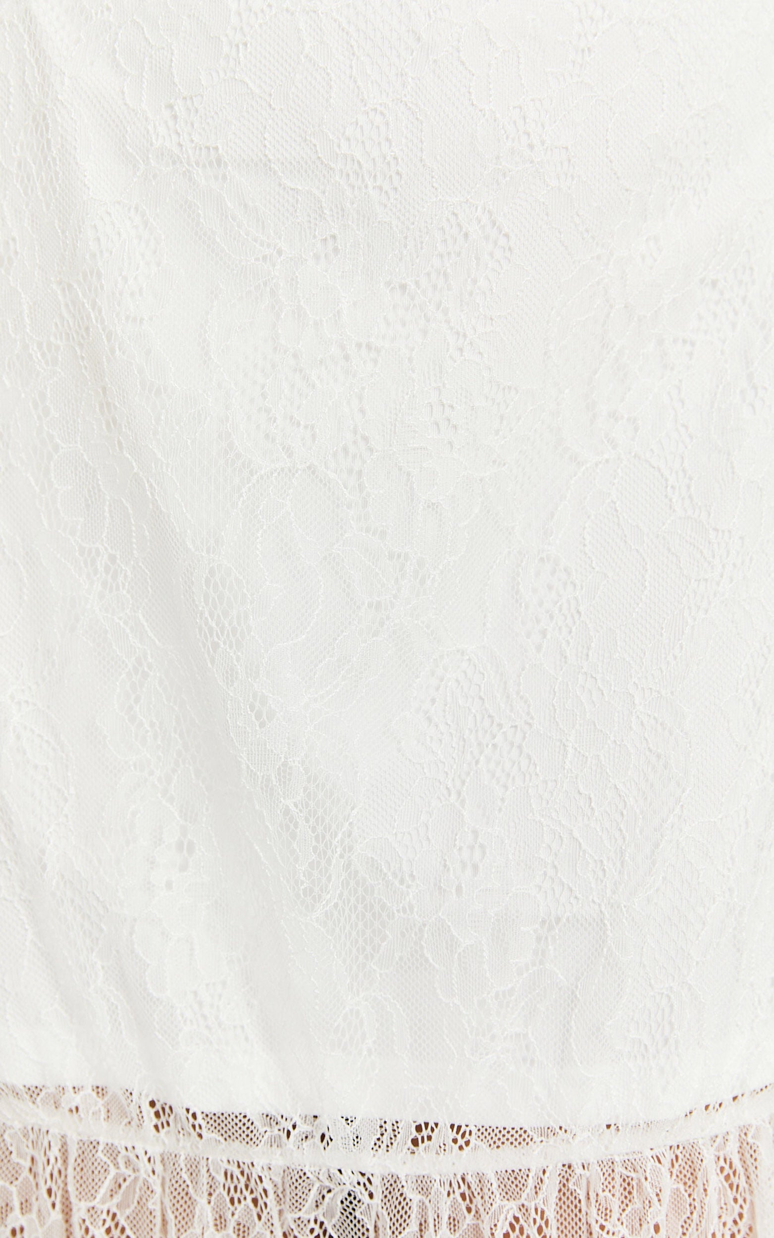 Emilia Maxi Skirt - Lace Gathered Panel Maxi Skirt in White