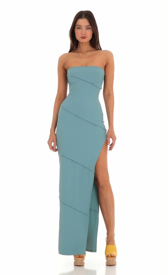 Ruffle Strapless Dress in White