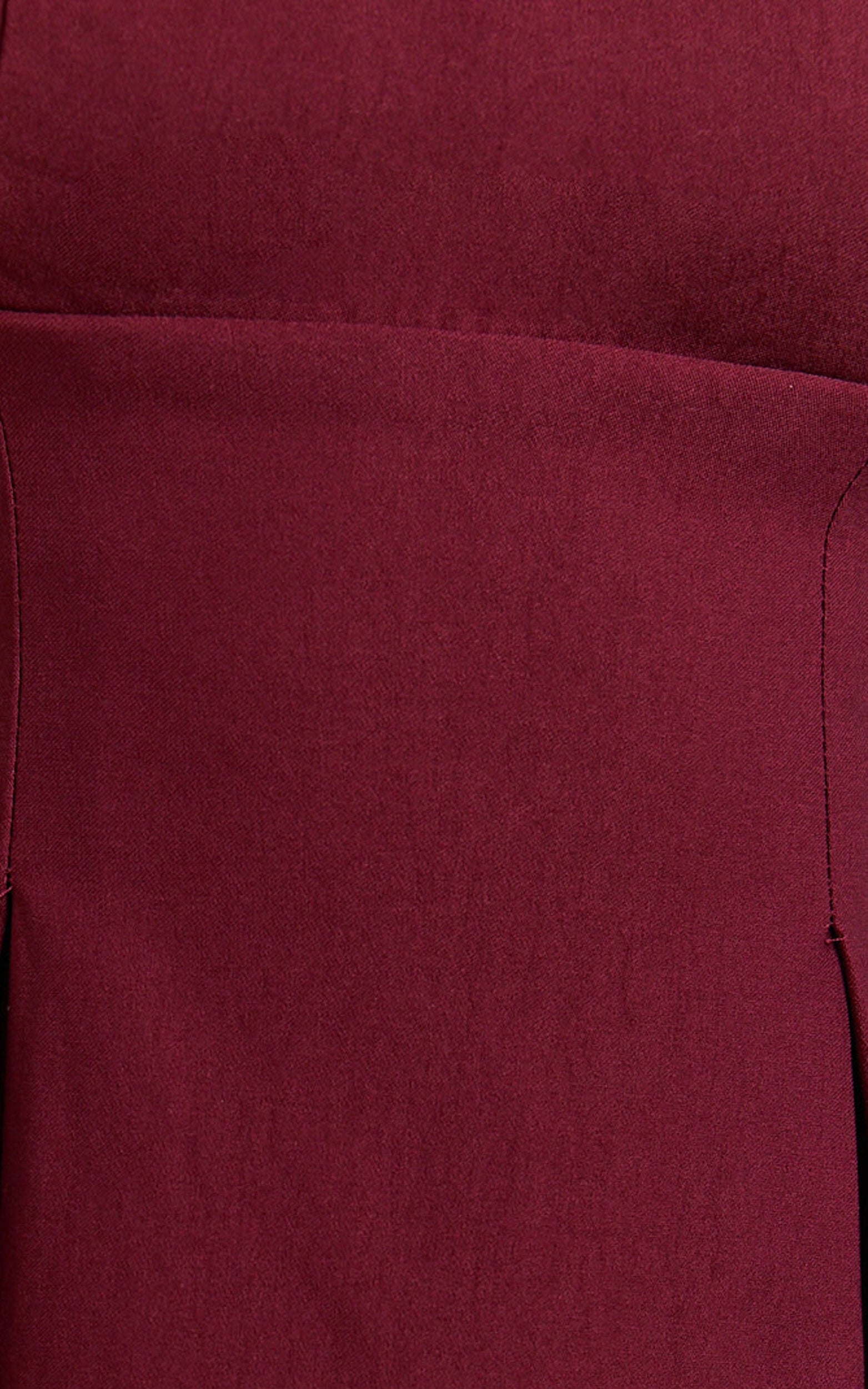 Ida Mini Dress - Wide Strap Straight Neck  Bow Back Dress in Berry