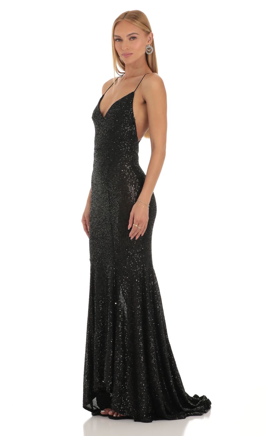 Sequin Mermaid Dress in Black