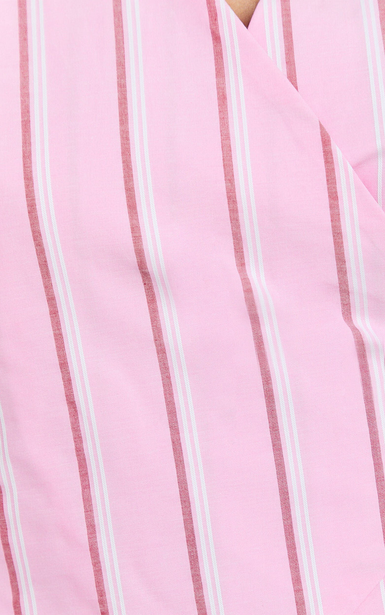 Layla Top - Wrap Over Top in Pink Stripe