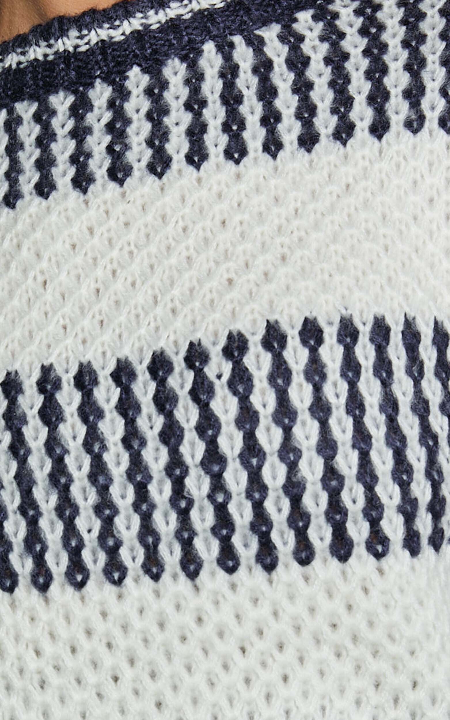 Snuggle Up Jumper - Knit Jumper in Navy Stripe