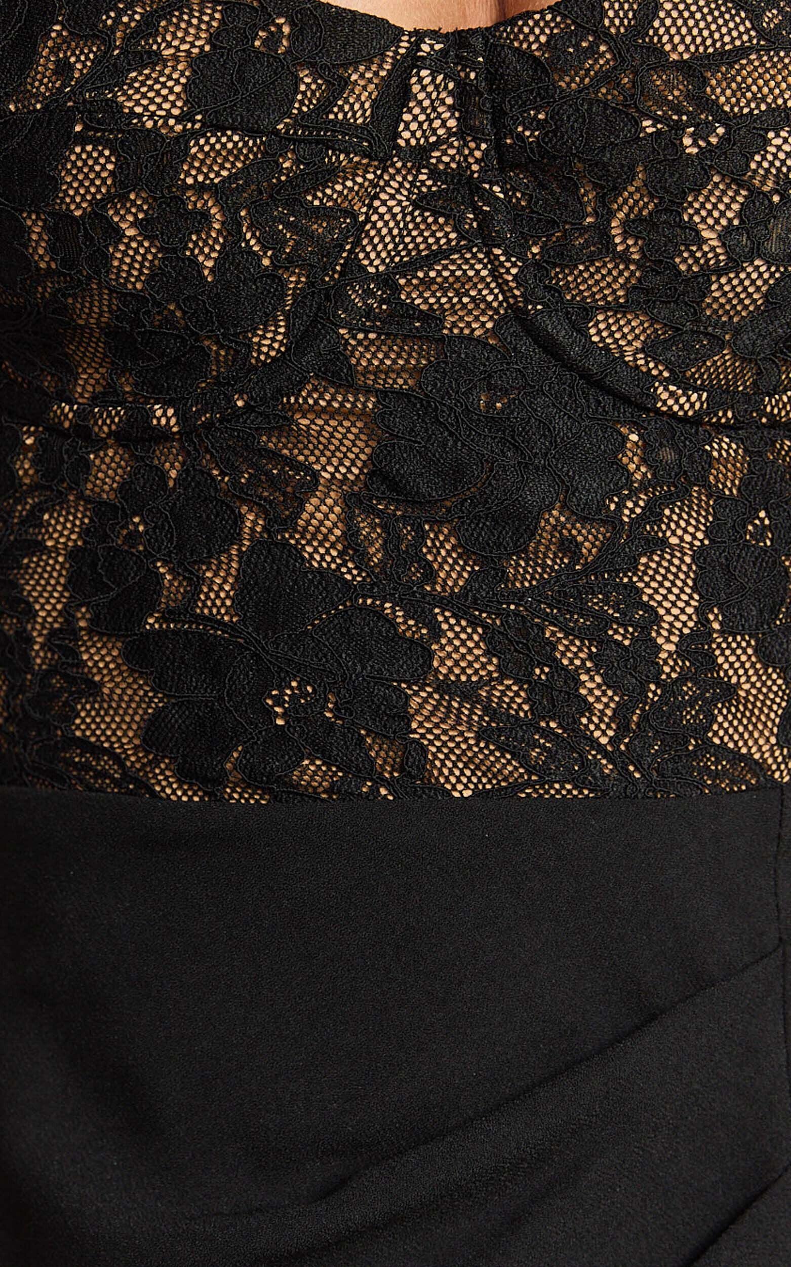 Janet Midi Dress - Strapless Sweetheart Draped Skirt Dress in Black