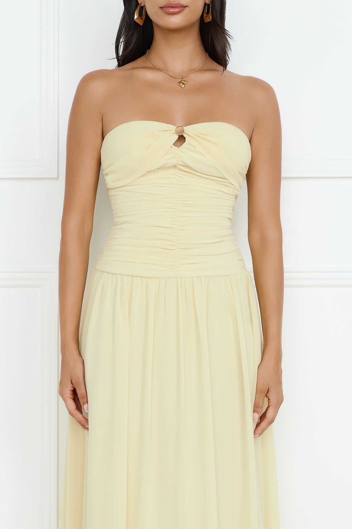 Enchanted Edit Strapless Maxi Dress Yellow