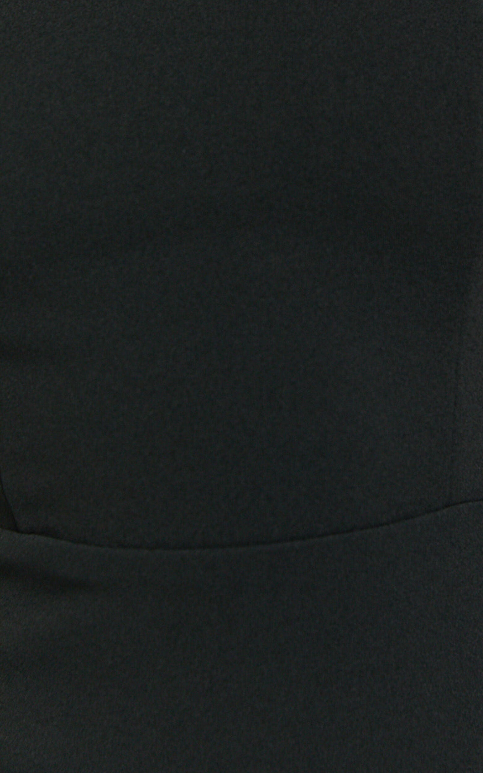 Vanessa Midi Dress - Halter Neck Below Knee Column Dress in Black