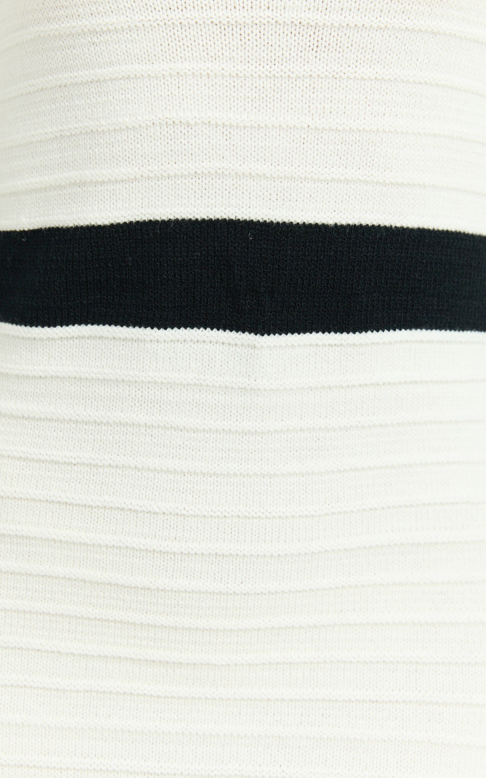 Gracie Mini Dress - Tie Back Detail Contrast Knit Dress in White/Black