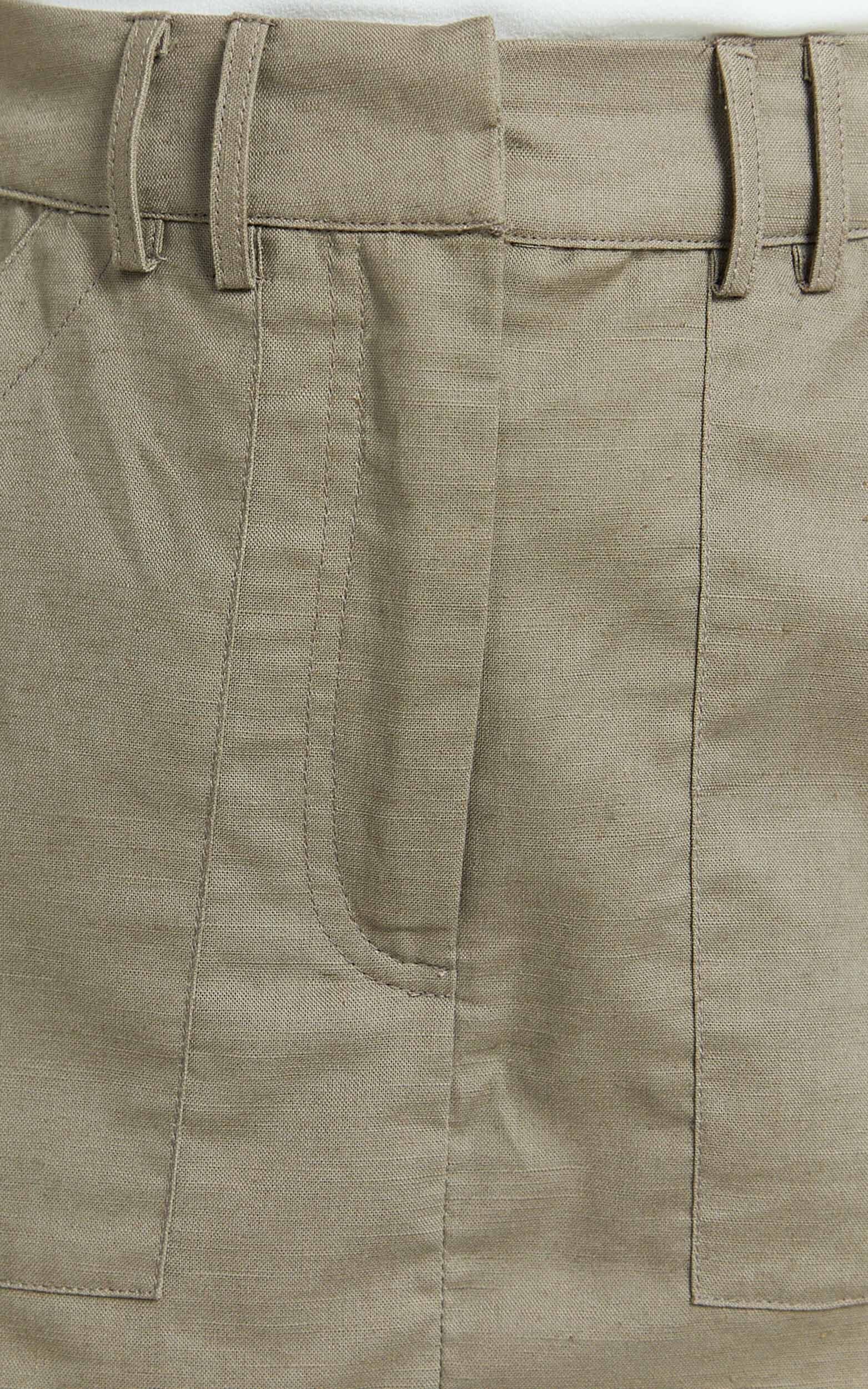 Dream Linen Skort - High Waisted A Line Skort in Olive