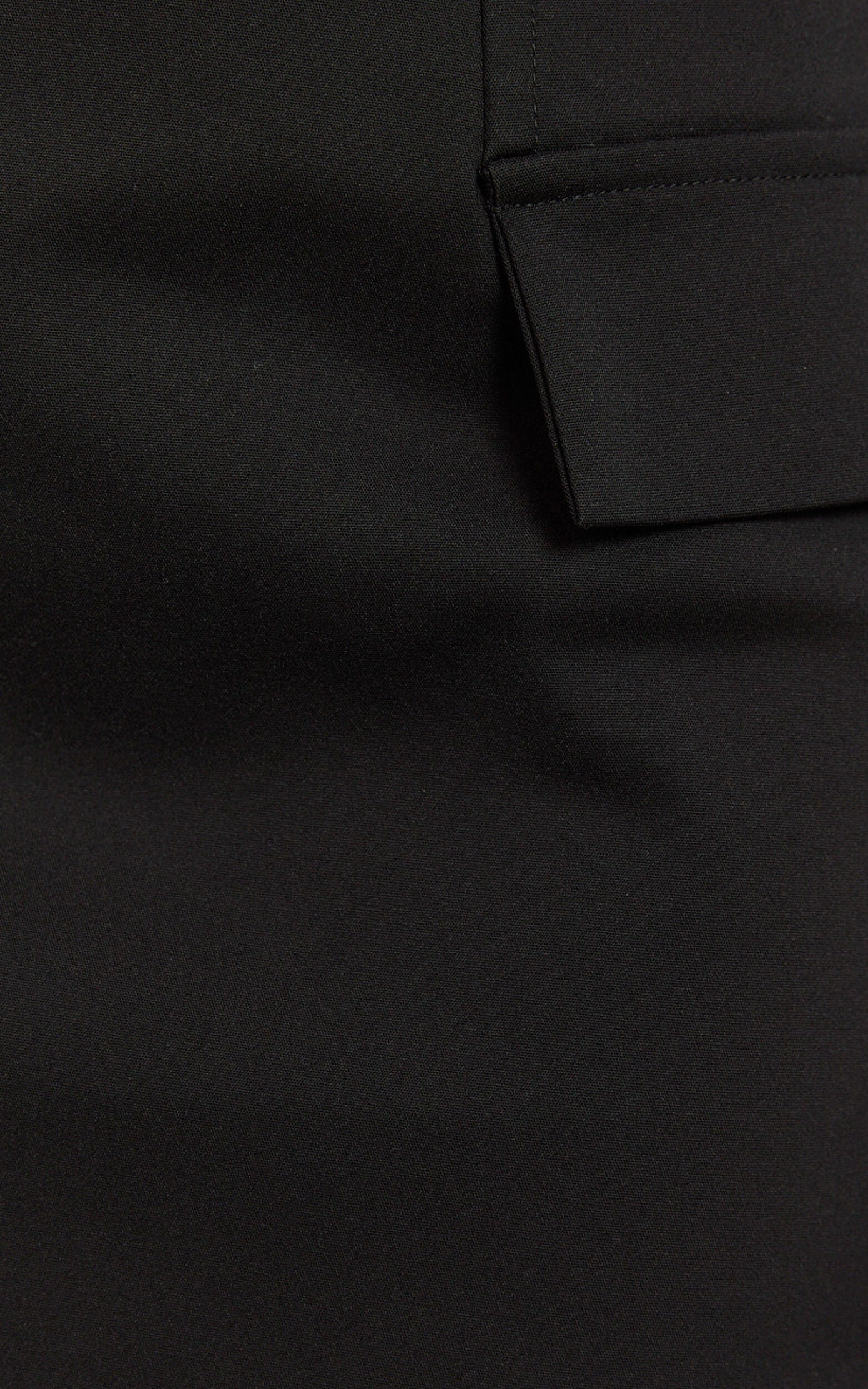 Florence Mini Skirt - Faux Pocket A Line Skirt in Black