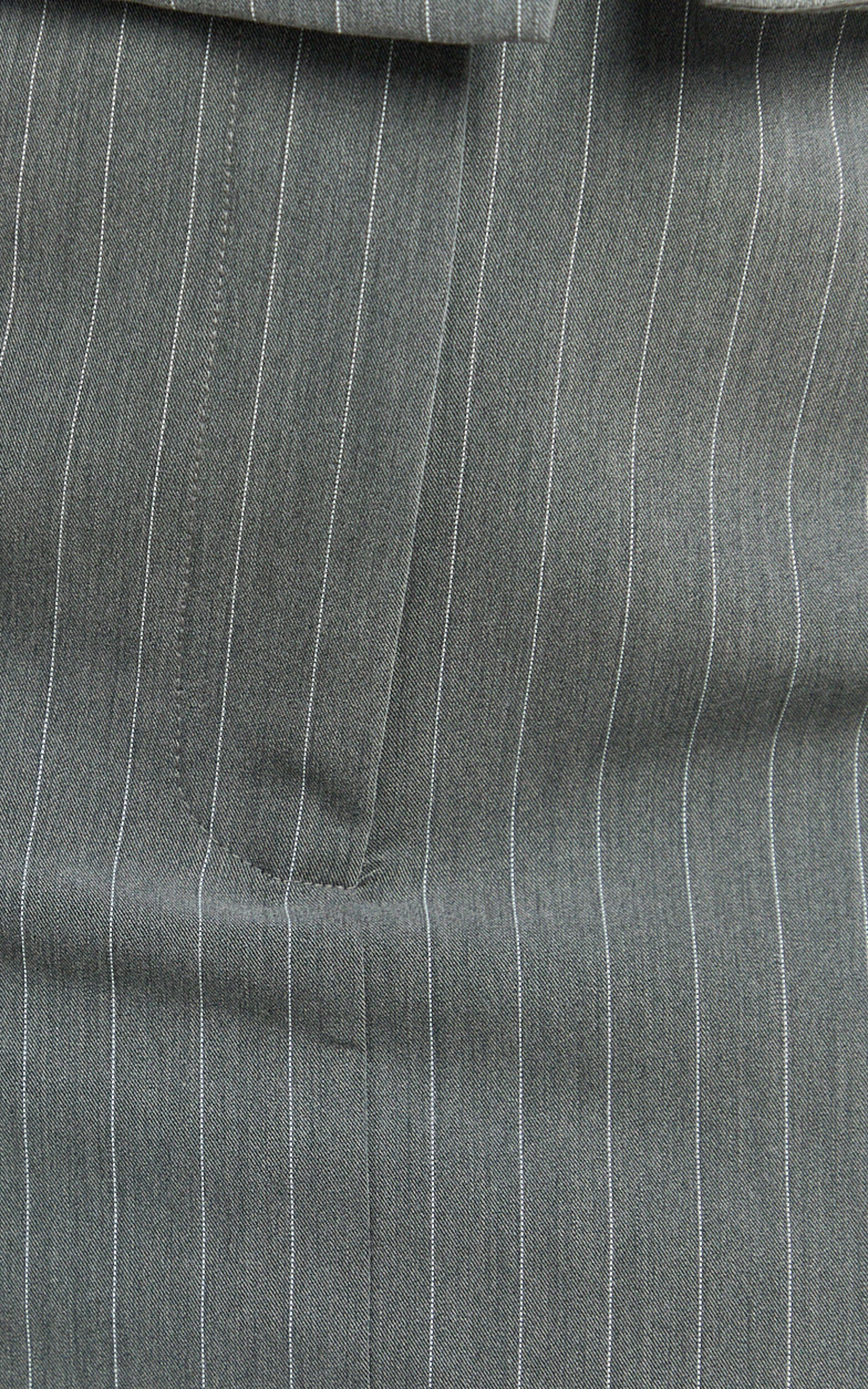 Fiona Mini Skort - Pinstripe Waistband Fly Front Fitted Skirt in Dark Grey