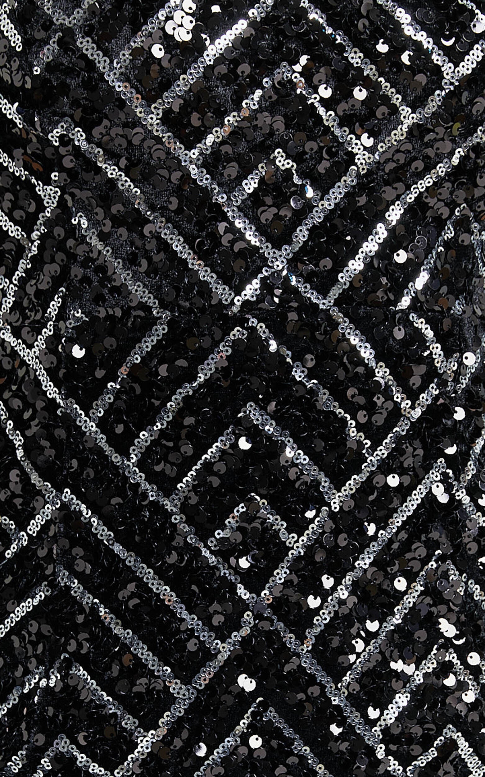 Nahla Mini Dress - Diamond Sequin Cami Dress in Black