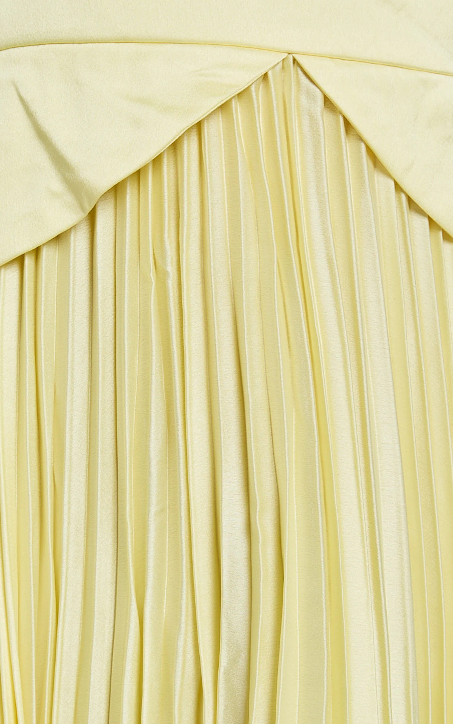 Shay Maxi Dress - Sweetheart Cut Out Pleated Dress in Lemon