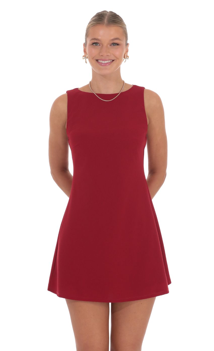High Neck Dress in Red