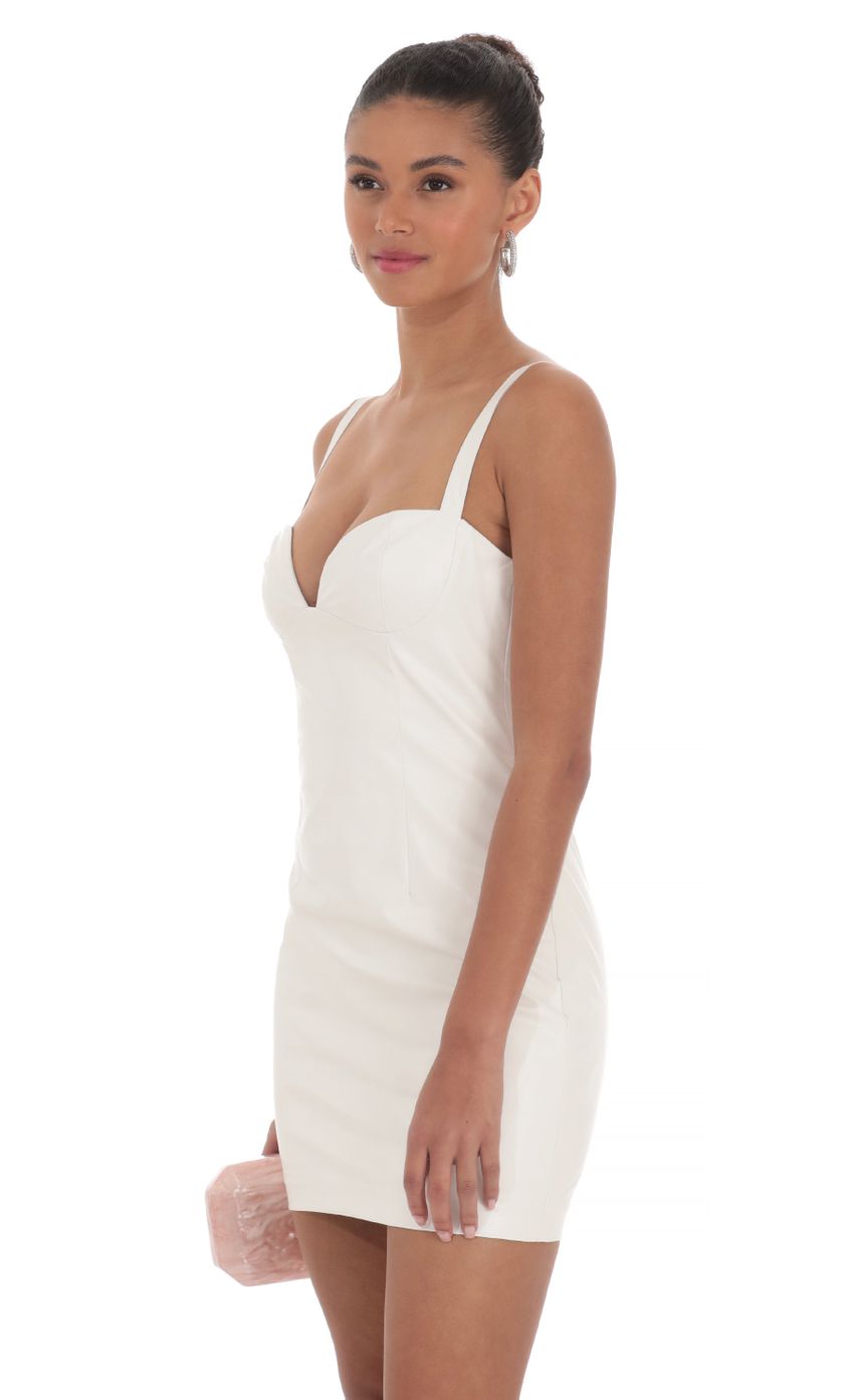 Faux Leather Dress in White