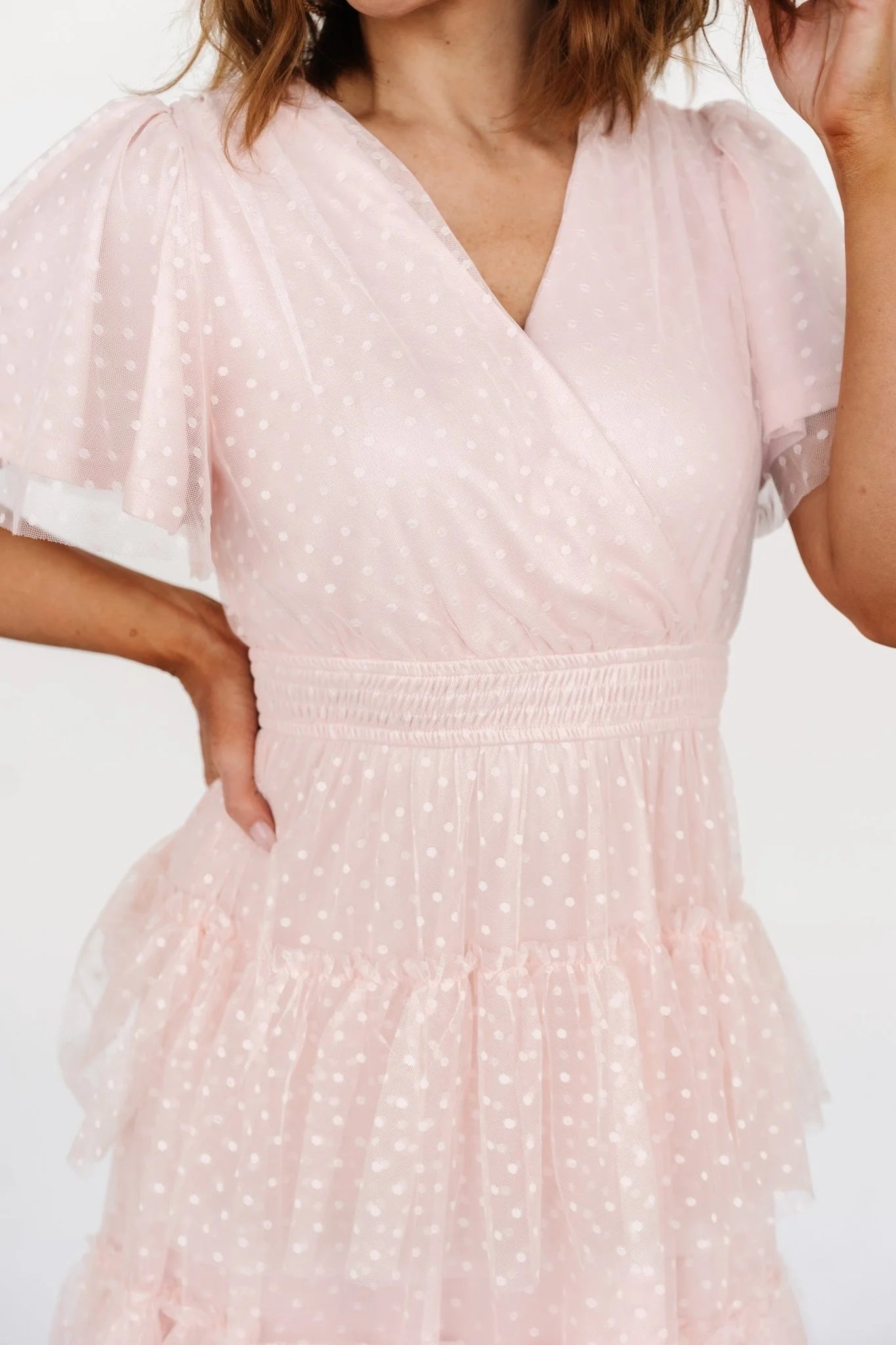 Laia Tiered Maxi Dress | Pale Blush