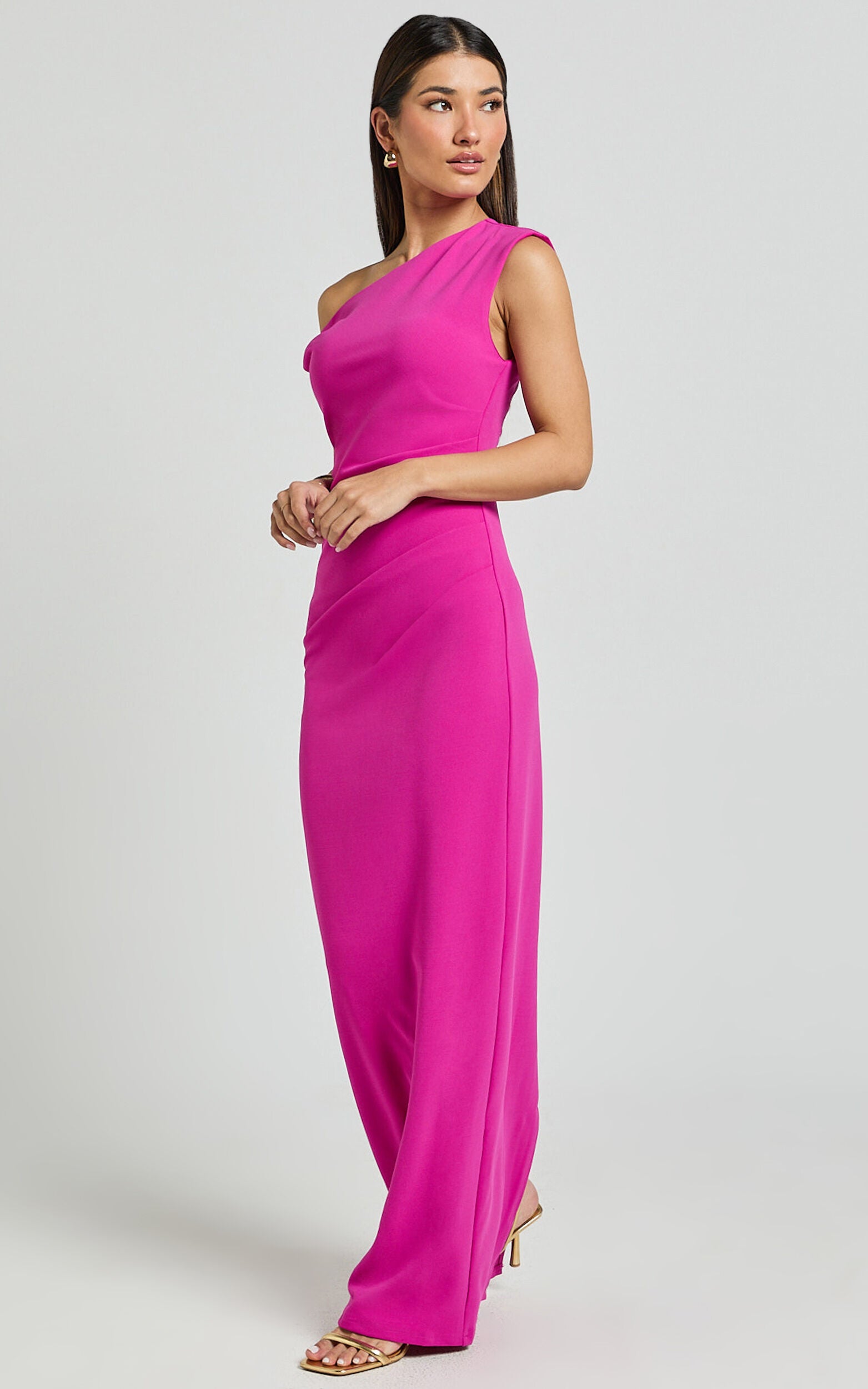Genie Maxi Dress - Off The Shoulder Dress in Pink