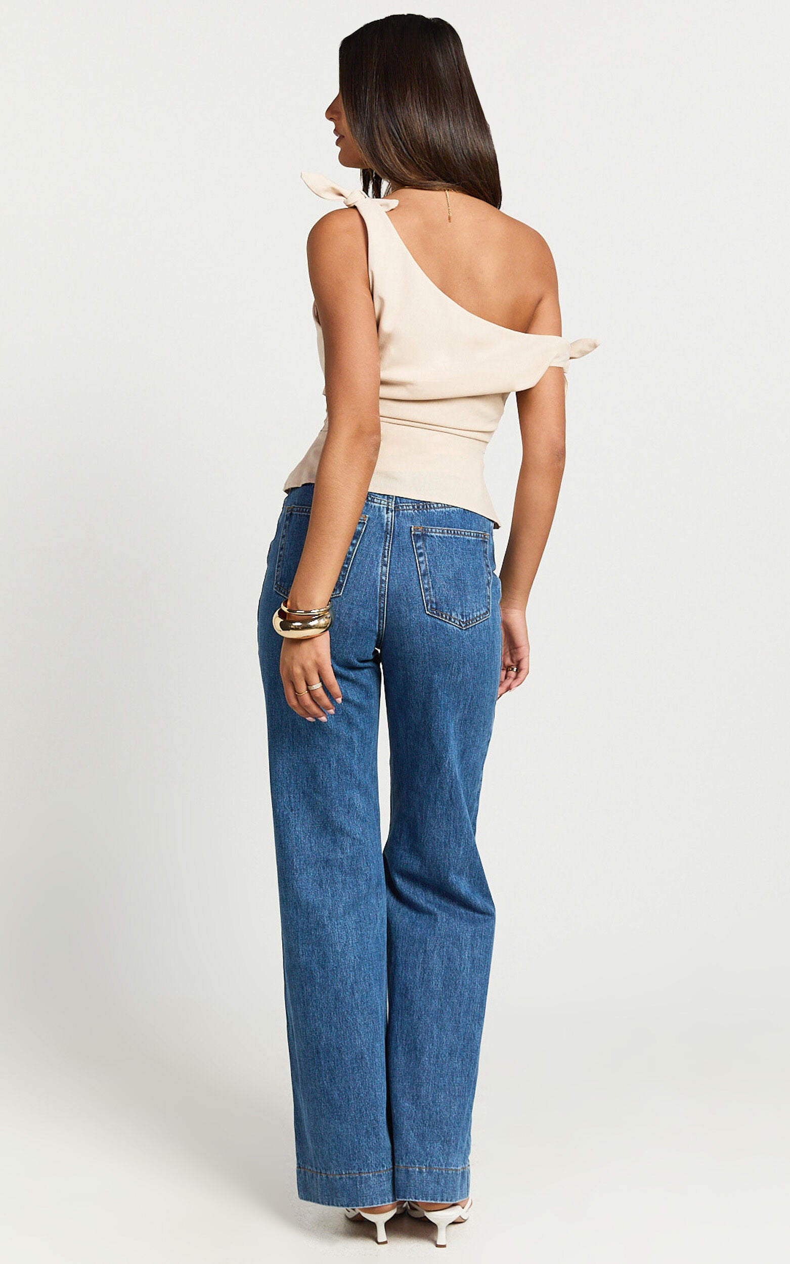 Ivy Top - Linen Off Shoulder Tie Top in Oatmeal