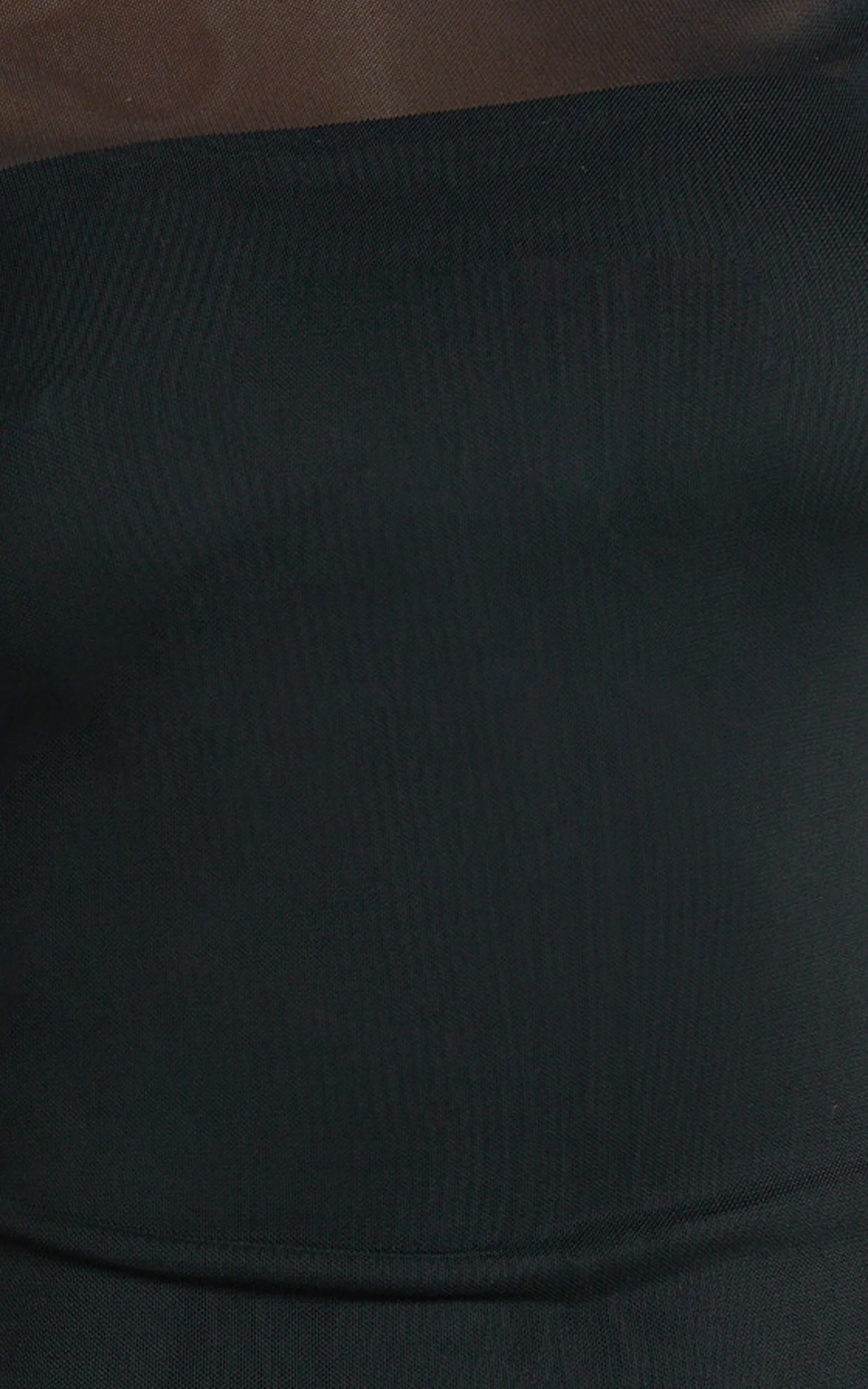 Renata Maxi Dress - Short Sleeve Contrast Collar Bodycon Dress in Black