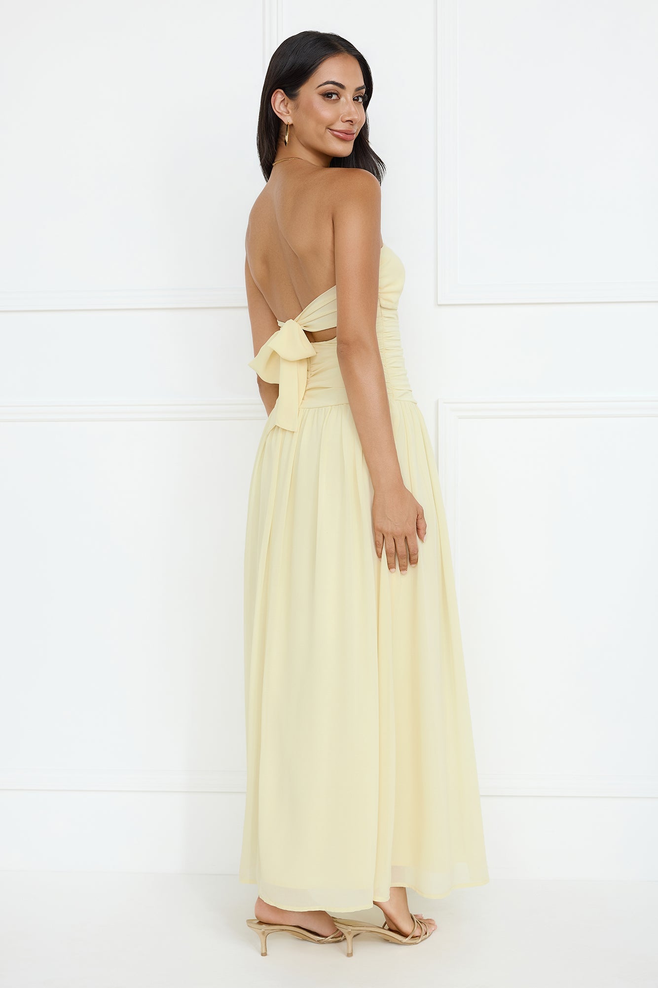 Enchanted Edit Strapless Maxi Dress Yellow
