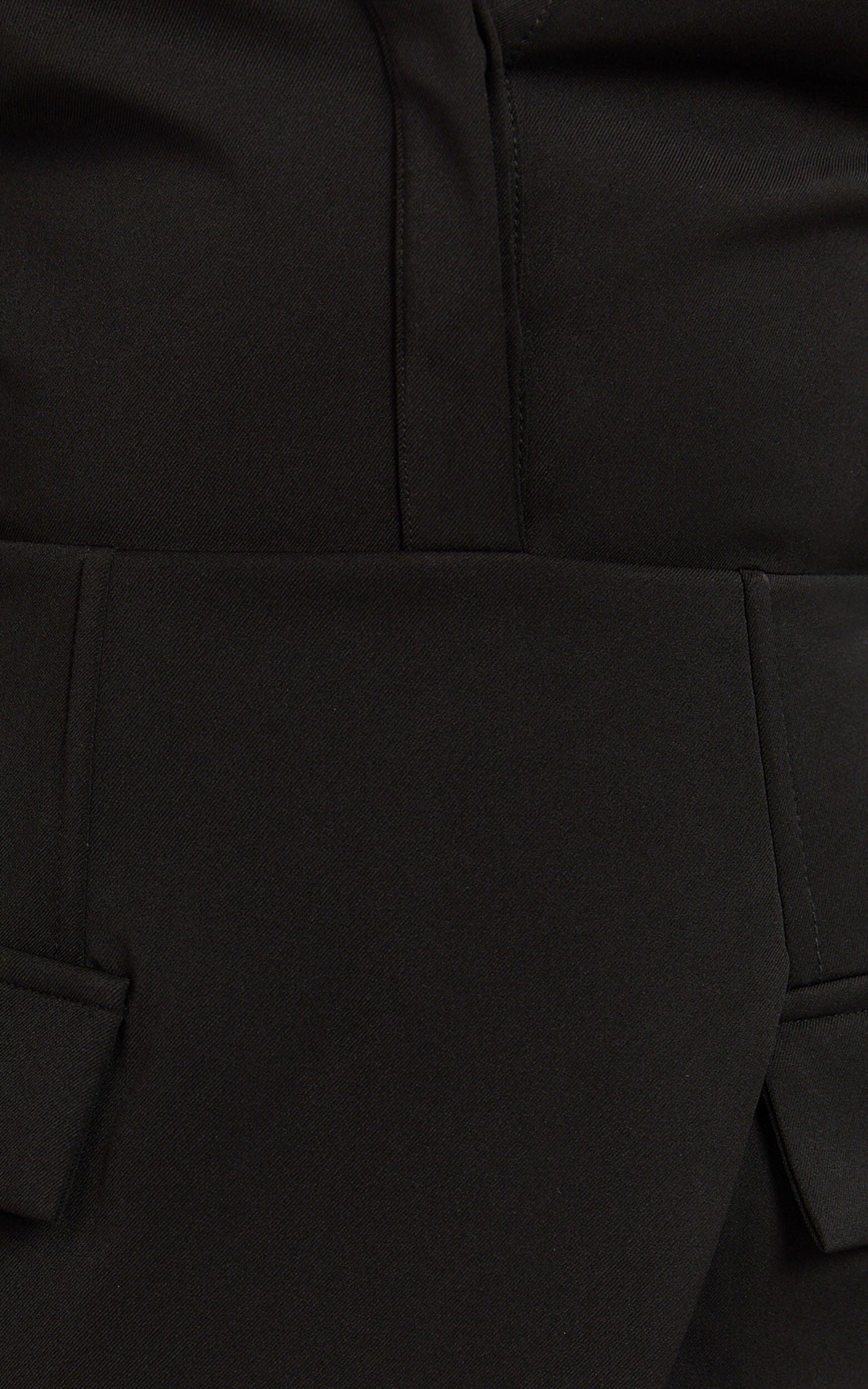 Wanda Mini Dress - Long Sleeve Faux Wrap Dress in Black