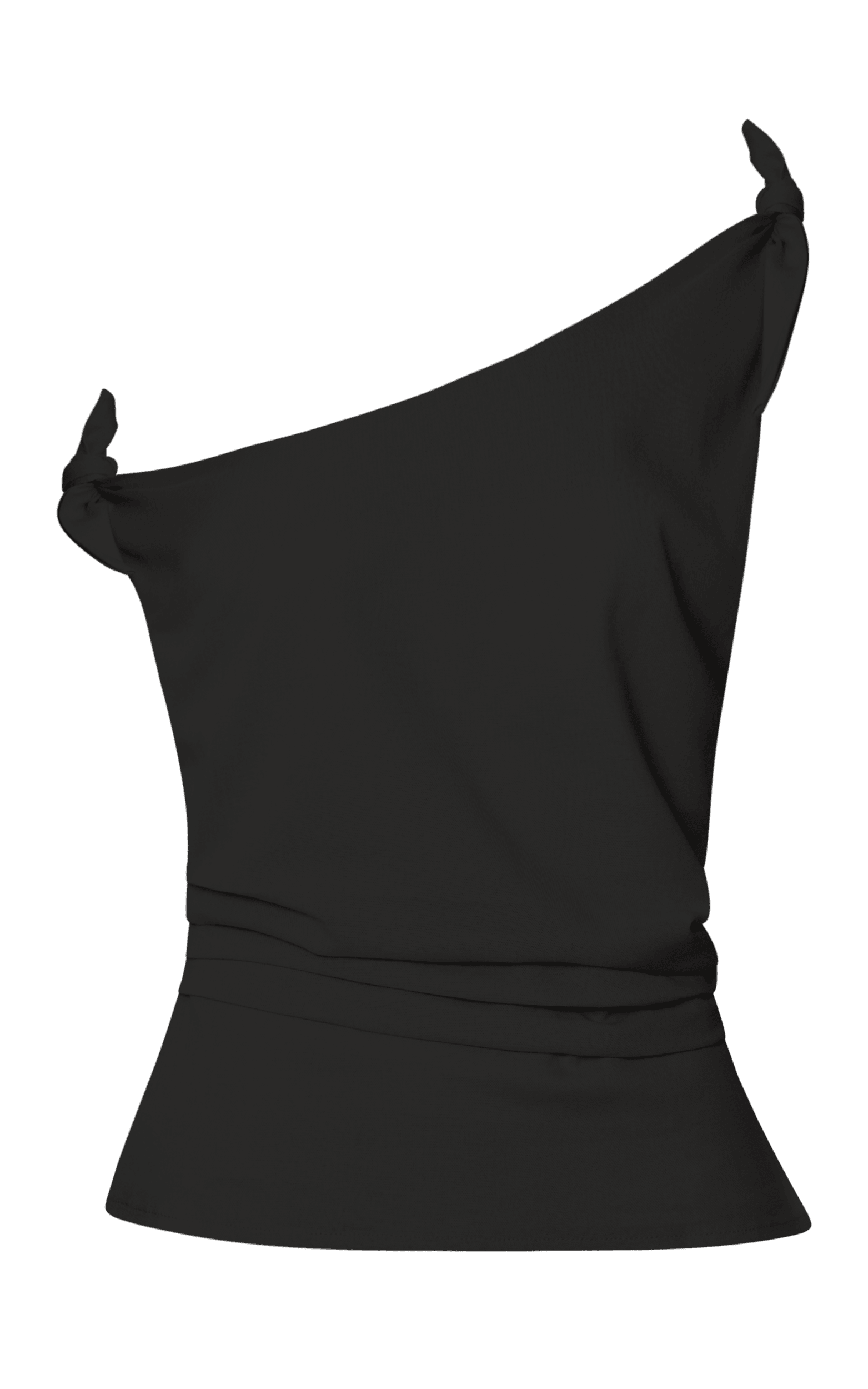 Ivy Top - Linen Off Shoulder Tie Top in Black
