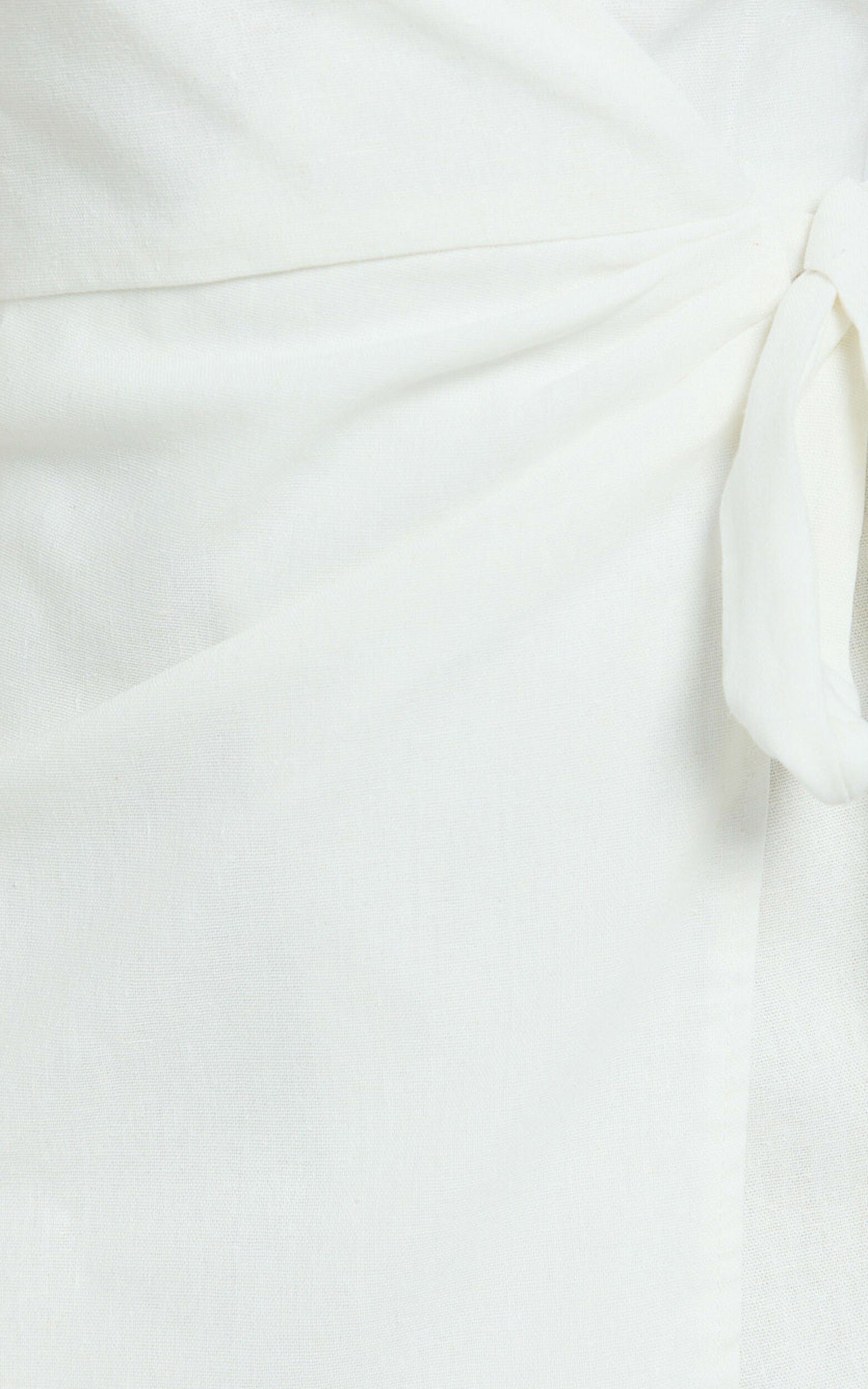 Izzy Mini Dress - Linen Halter Mini Wrap Dress in Off White