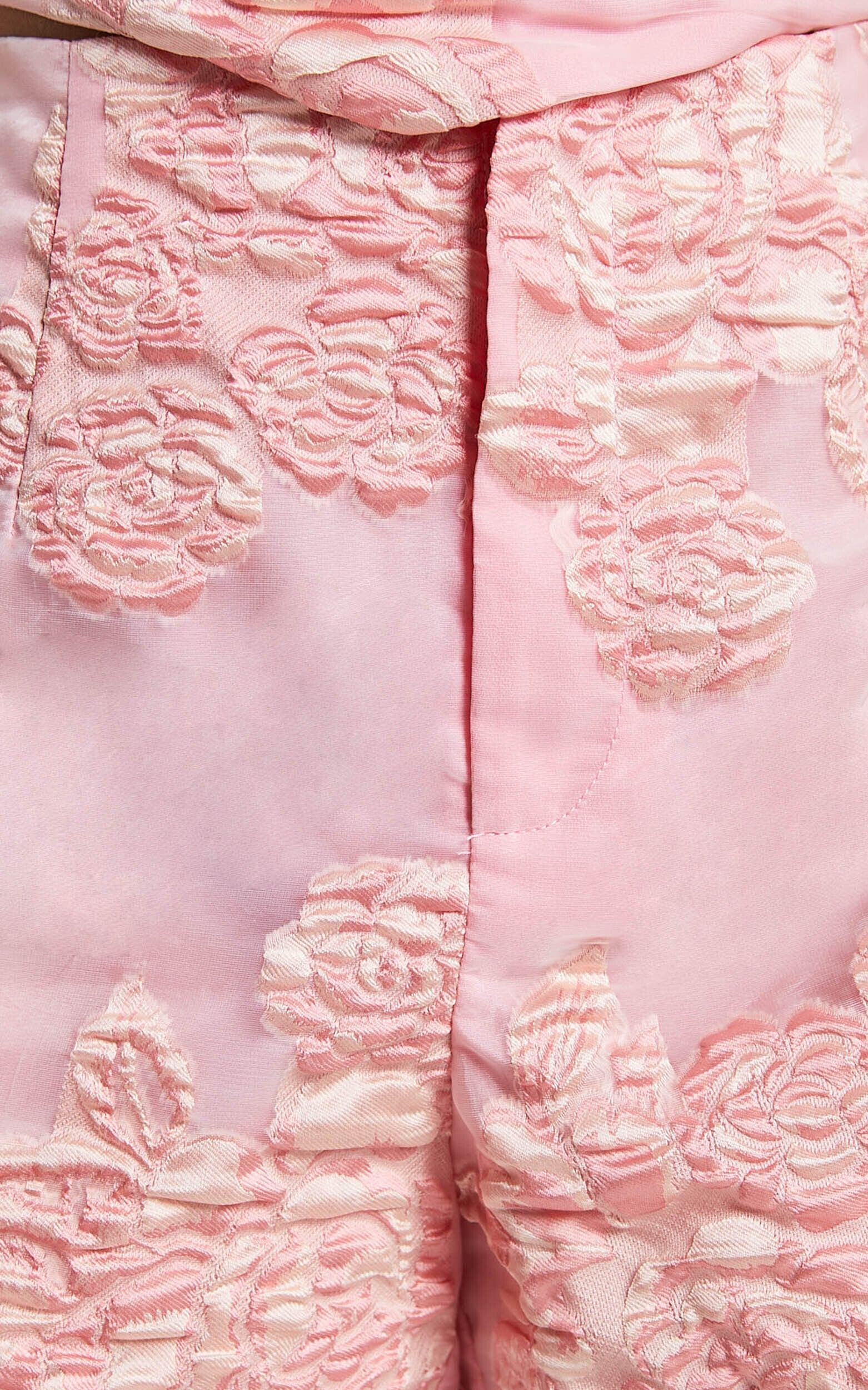 Casey Shorts - Jacquard High Waisted Tailored Shorts in Light Pink