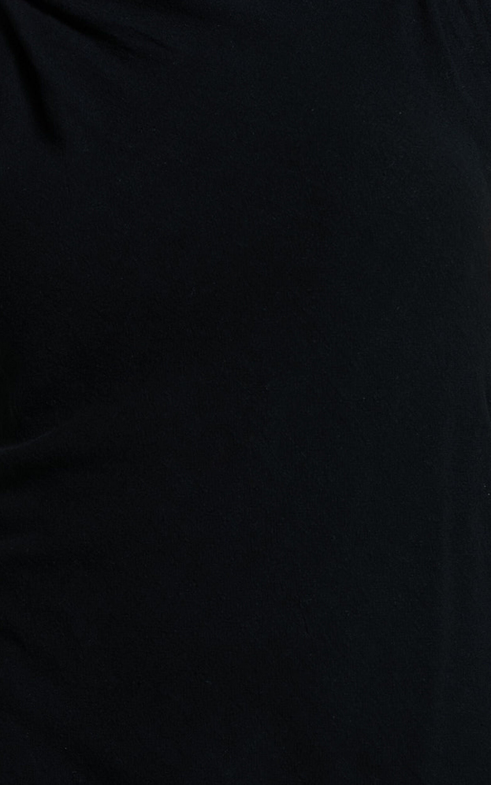 Jessenia Midi Dress - Linen High Neck Dress in Black