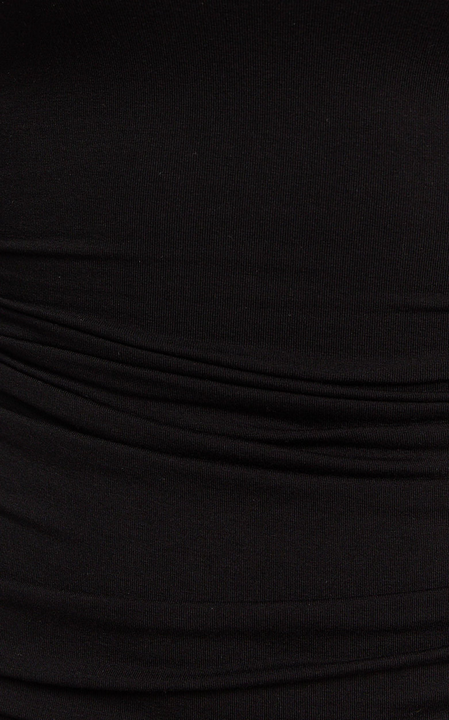 Ollie Mini Dress - Scoop Neck Side Ruched Bodycon Dress in Black