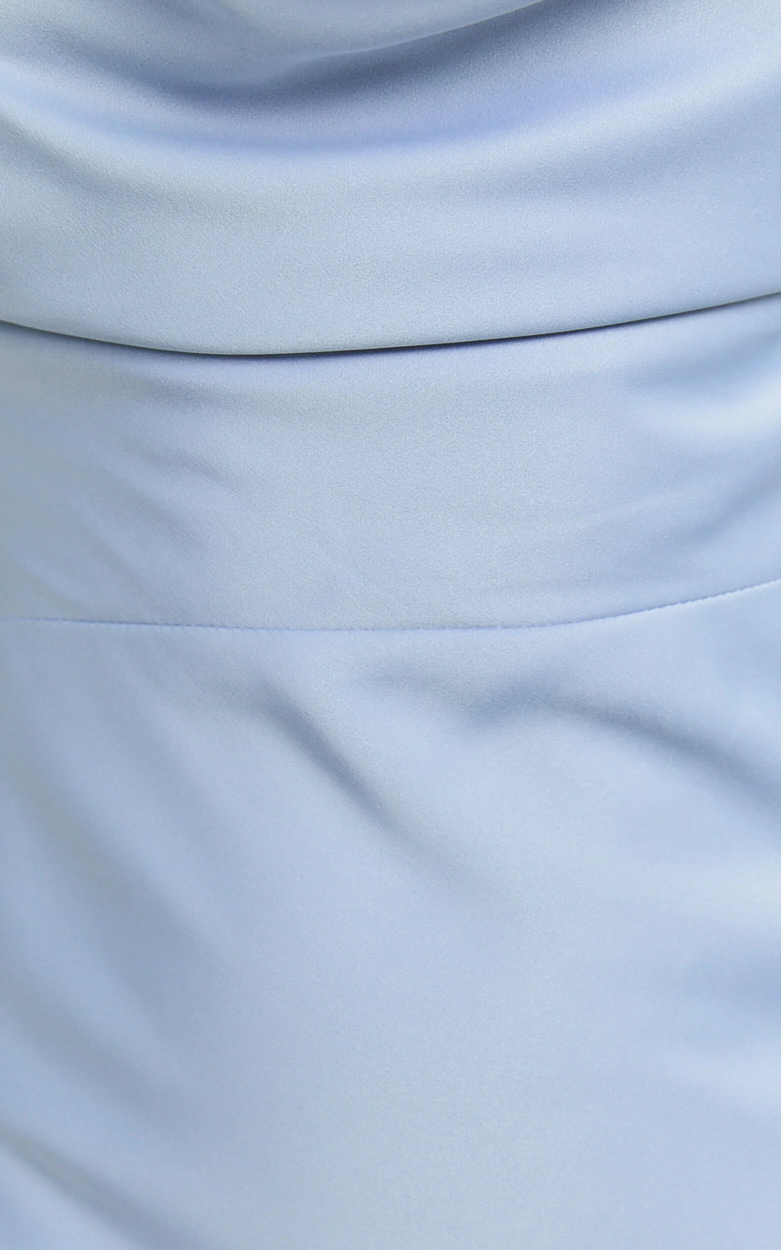 Soft Petal Midi Dress - Cowl Crossover Back Dress in Cornflower Blue