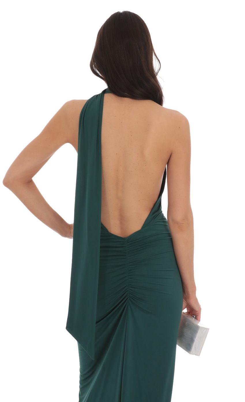 Wrap Scarf Strap Maxi Dress in Green