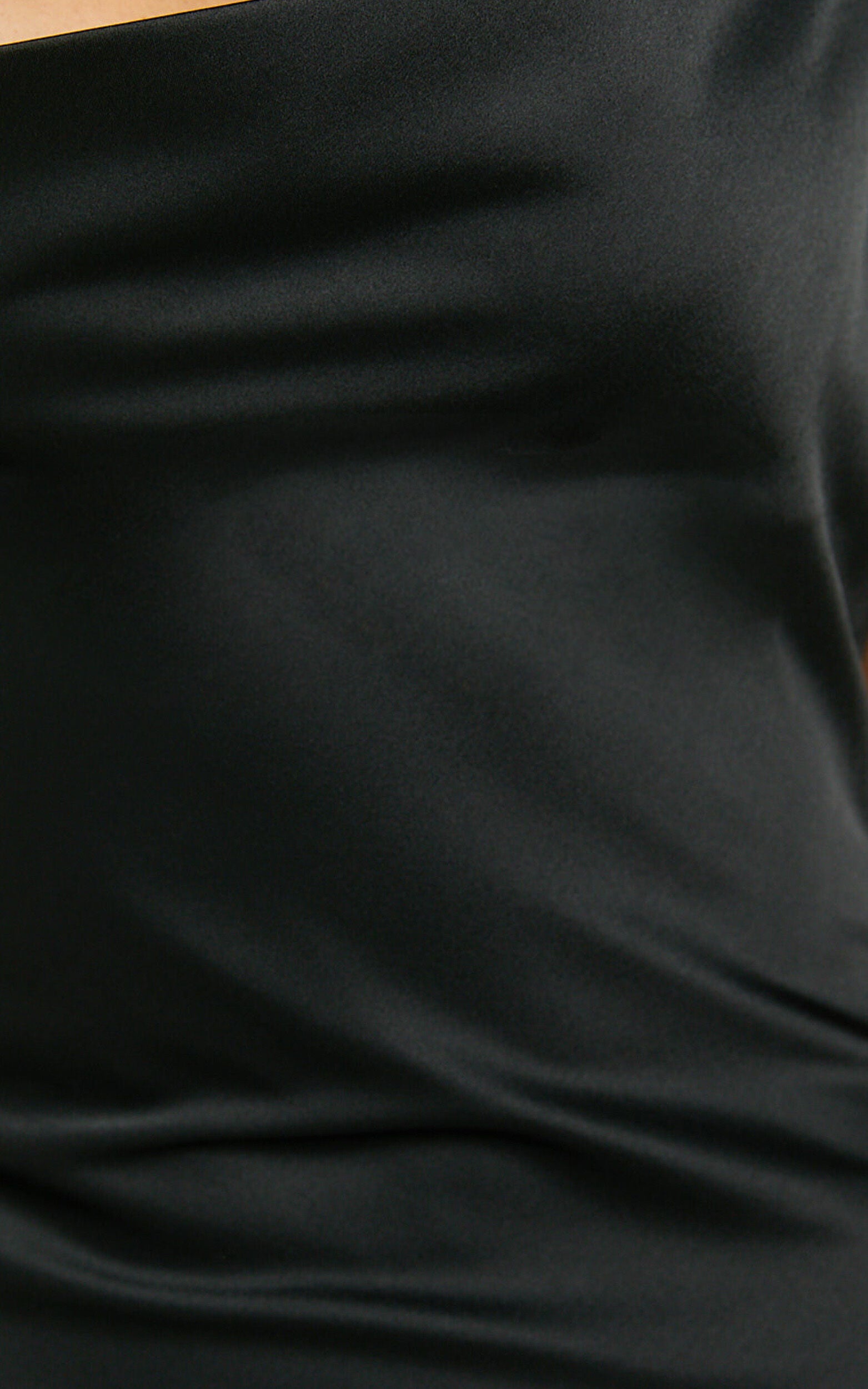 Lunaria Maxi Dress - Cowl Mermaid Slip Dress in Black