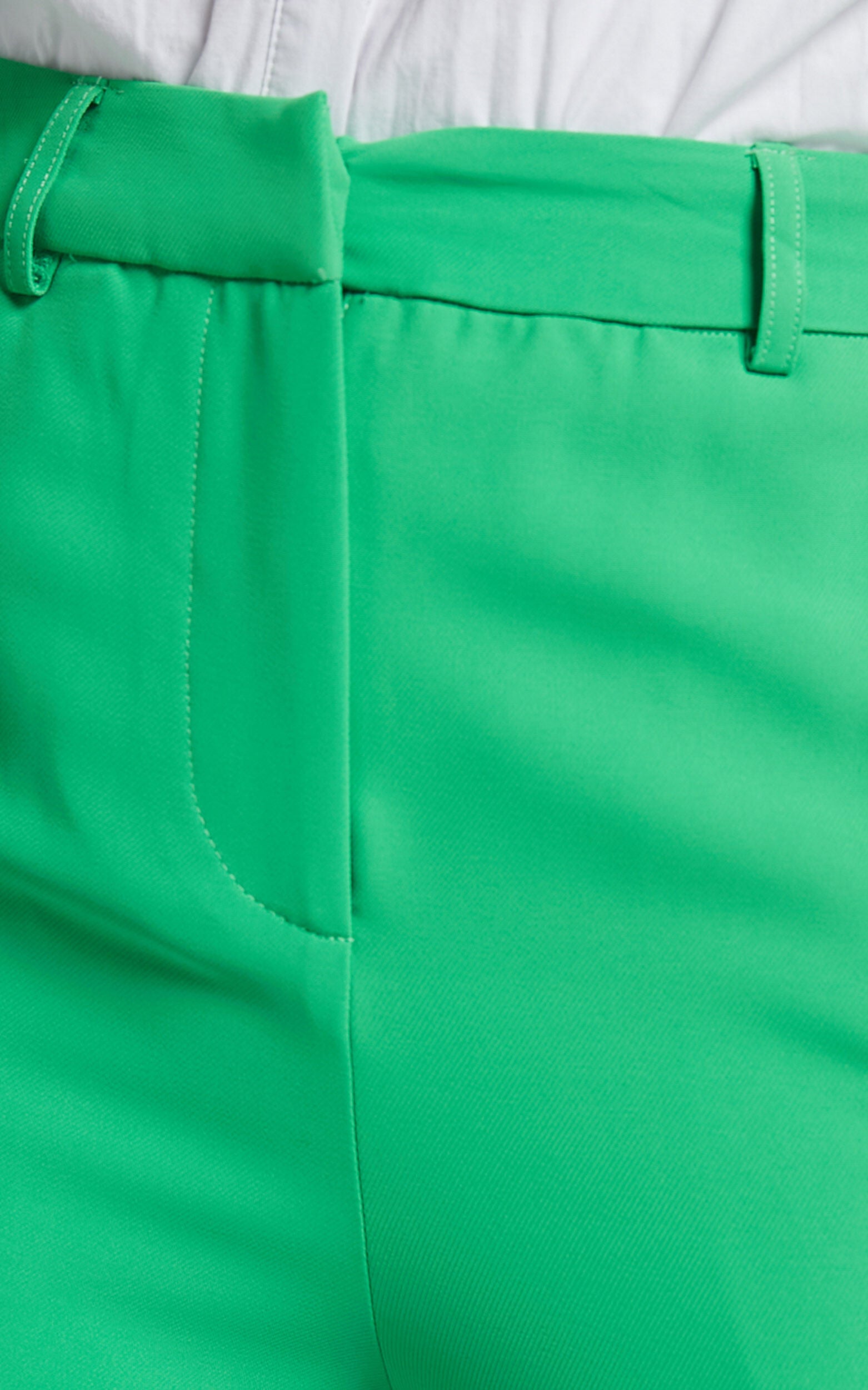 Bonnie Pants - High Waisted Tailored Wide Leg Pants in Green