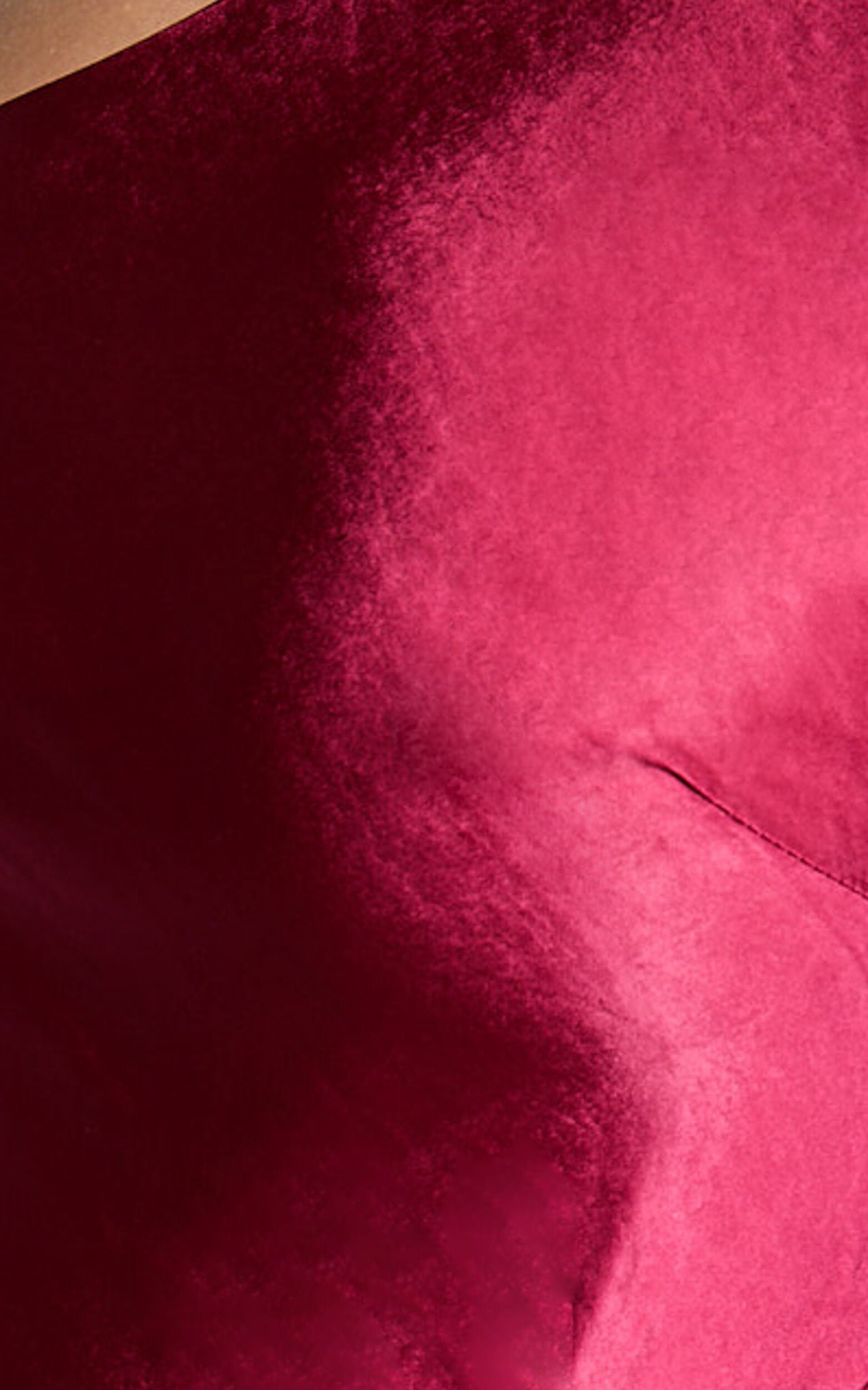 Karla Mini Dress - One Shoulder Long Sleeve Dress in Berry