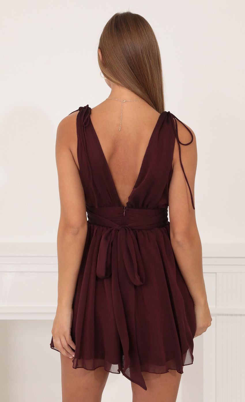 Chiffon Dress in Burgundy