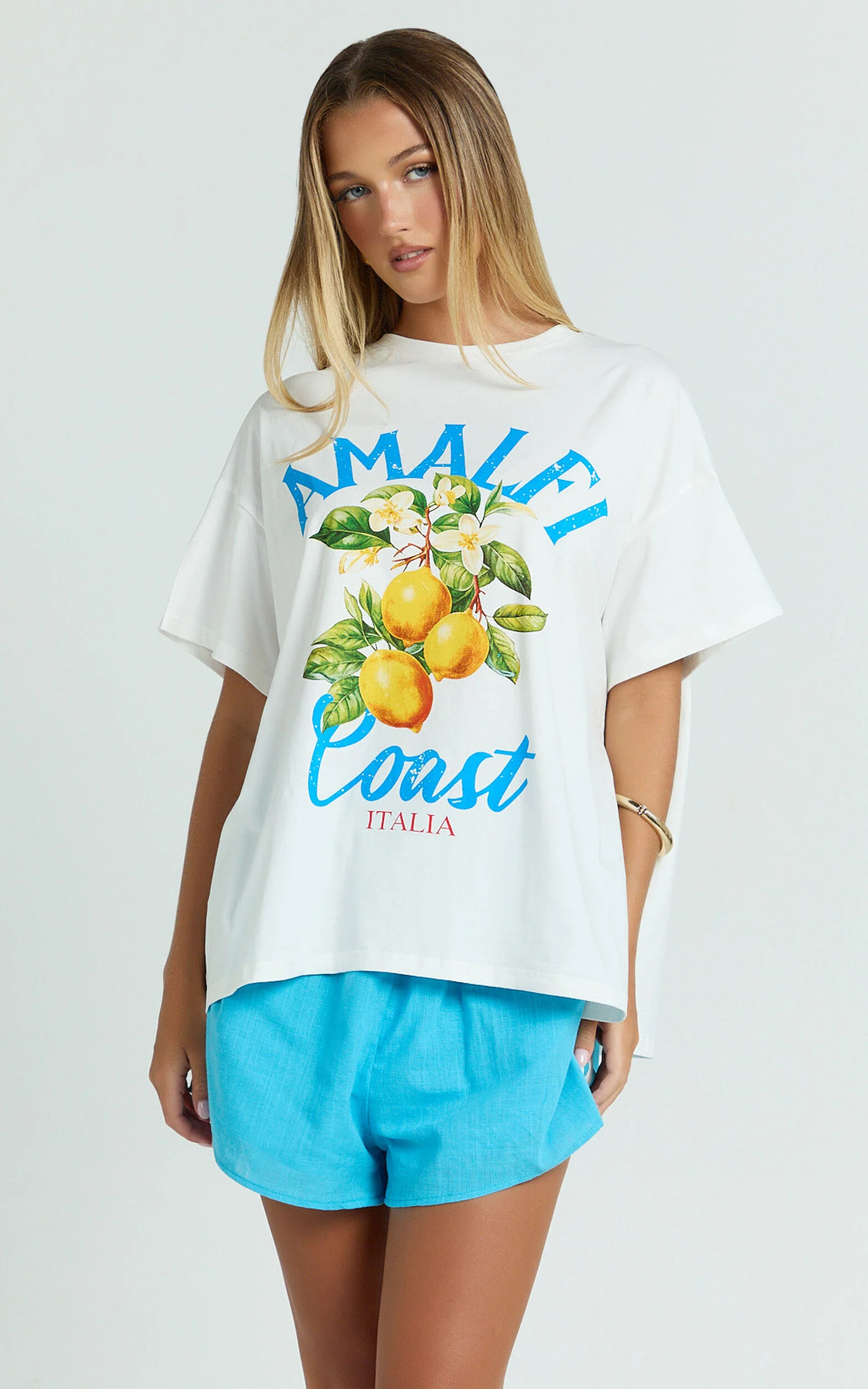 Luna Two Piece Set - Amalfi T-shirt Set in White