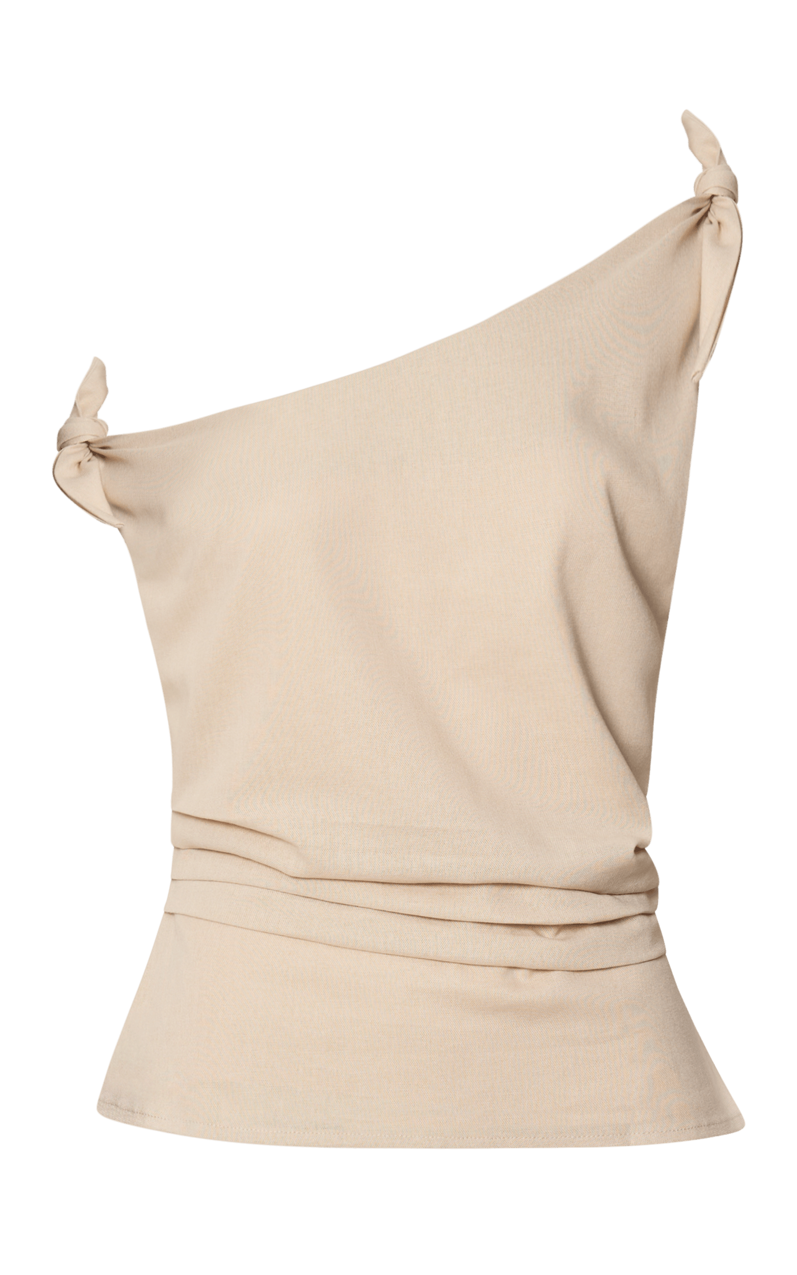 Ivy Top - Linen Off Shoulder Tie Top in Oatmeal